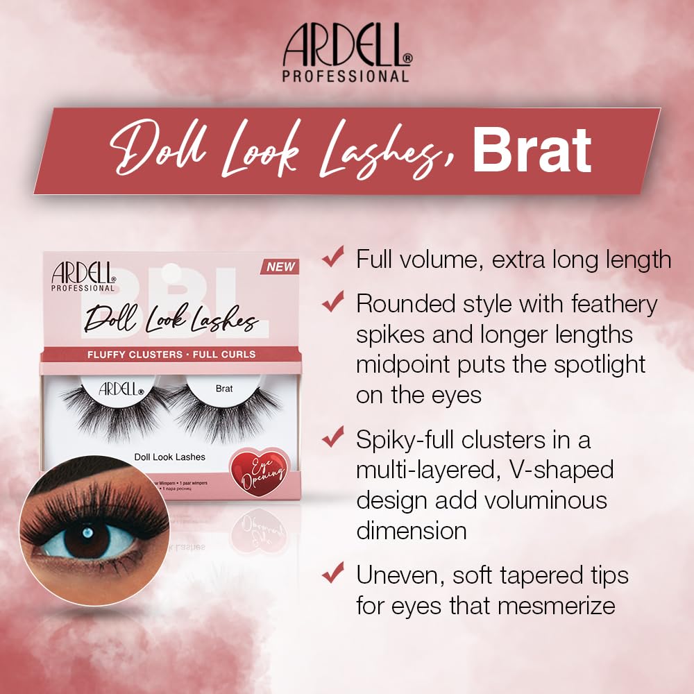 Ardell Doll Look Lashes Brat Style Fluffy Doll Eyelashes With Full Curls Eye - Thumbnail 2