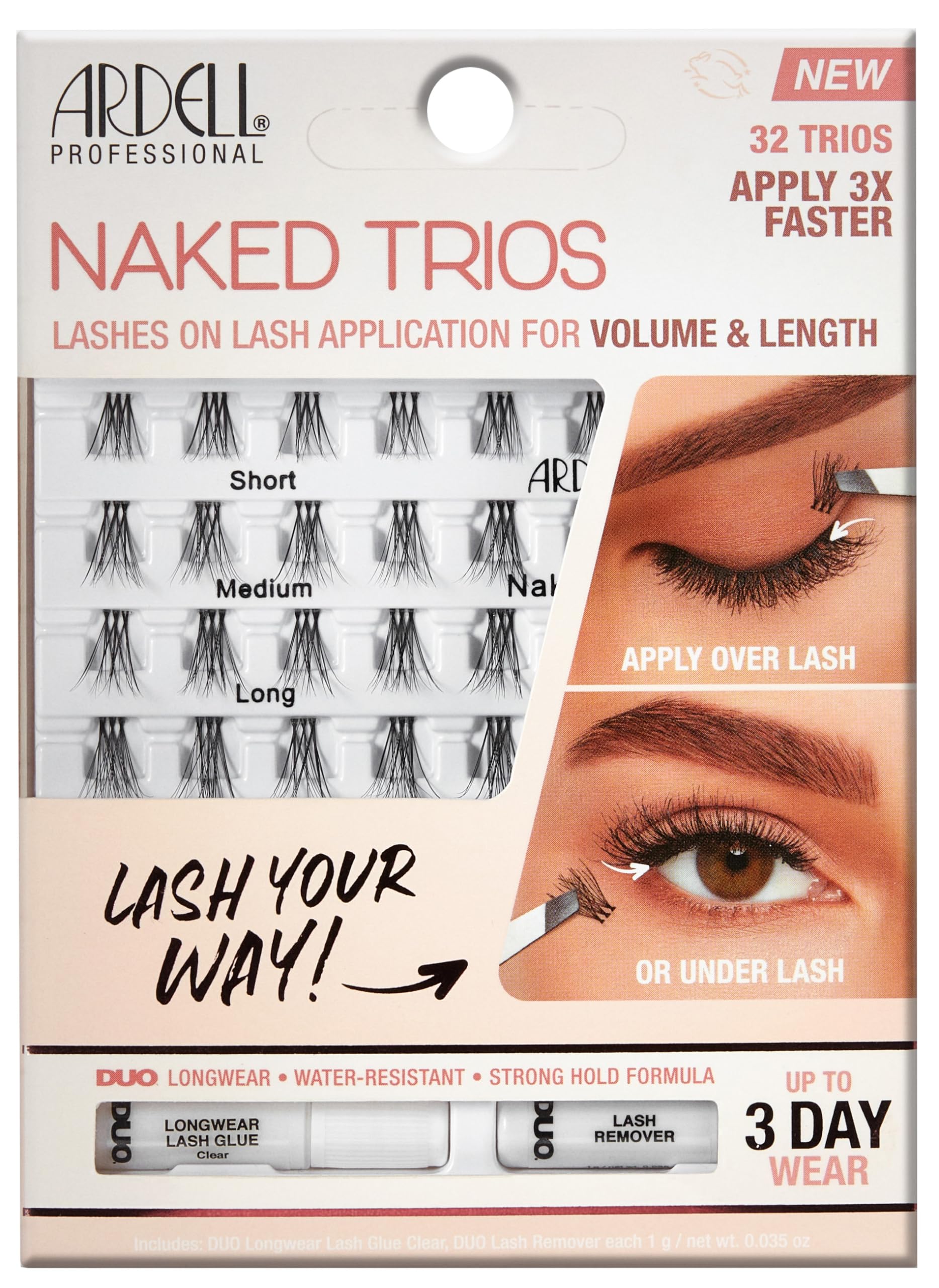 Ardell Naked Lashes Trios Kit 32 Trios 1 Pack