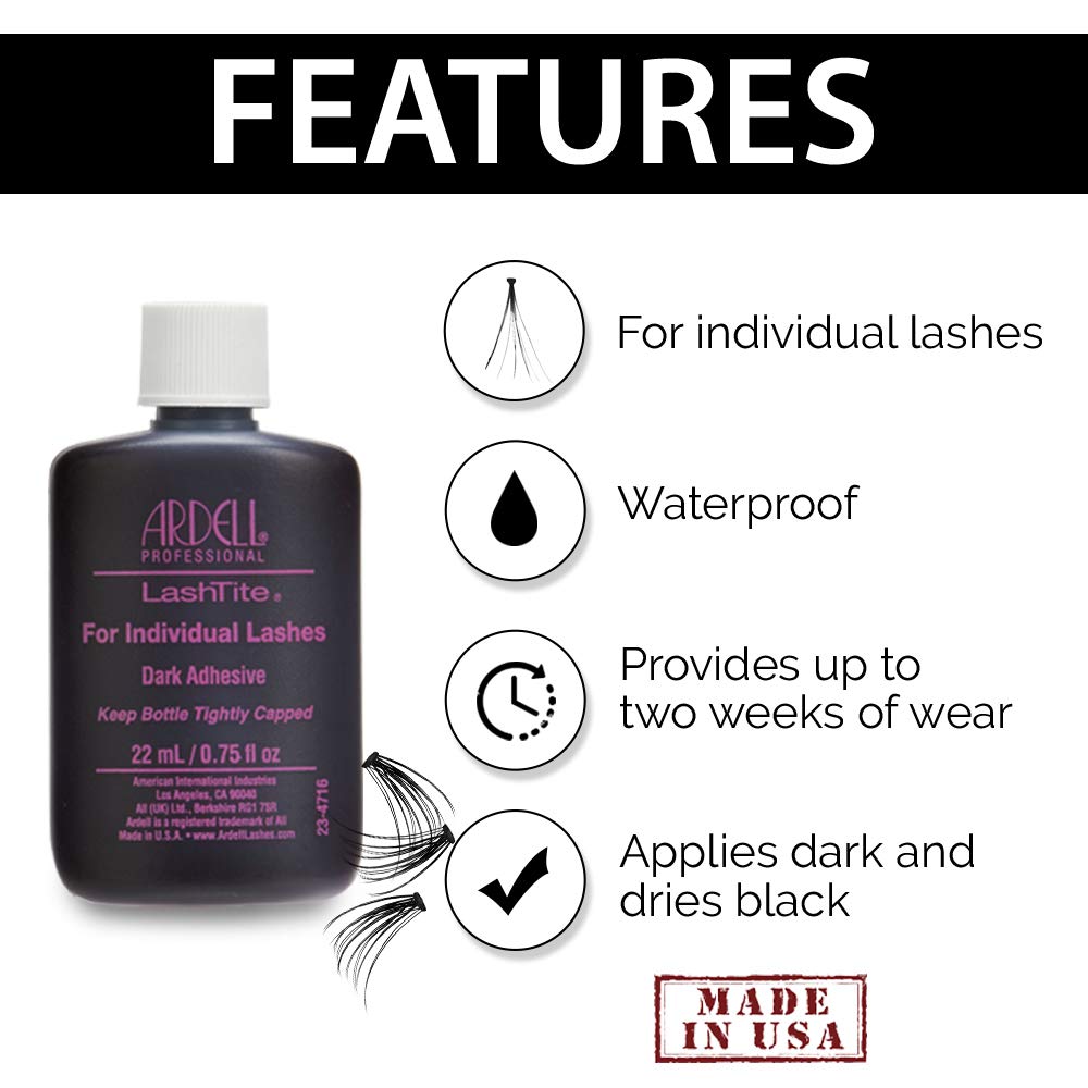 Ardell Lashtite Lash Adhesive Dark for Individual Lashes 0.75 oz - Thumbnail 3