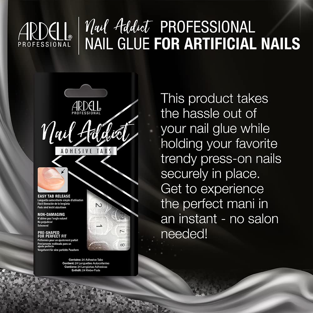 Ardell Nail Addict Adhesive Tabs Easy Tab Release Non Damaging Pre Shaped for - Thumbnail 2