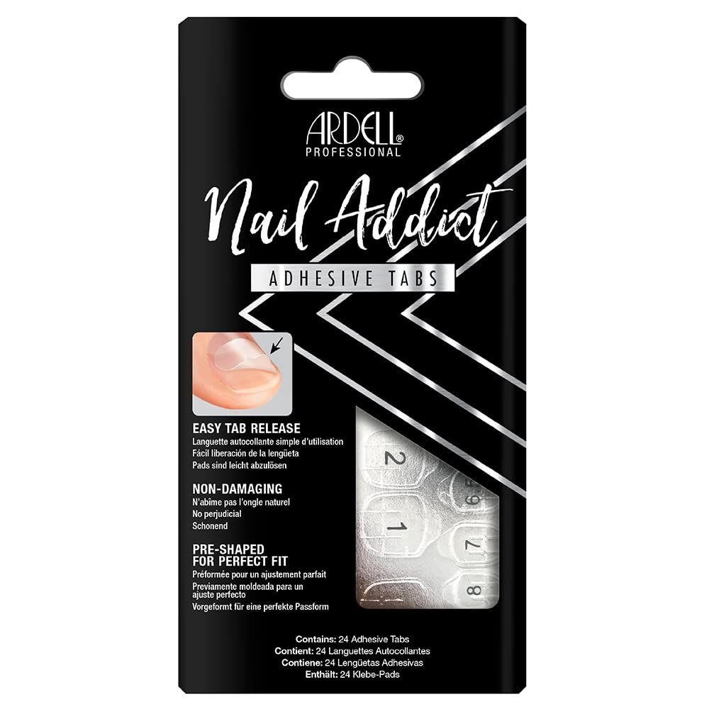 Ardell Nail Addict Adhesive Tabs Easy Tab Release Non Damaging Pre Shaped for