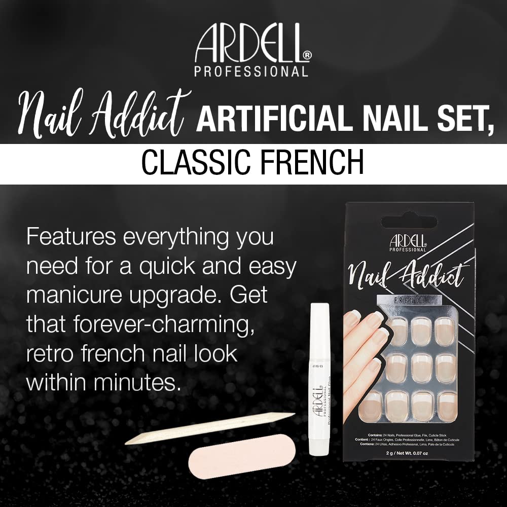 Ardell Nail Addict Artificial Nail Set Classic French - Thumbnail 3