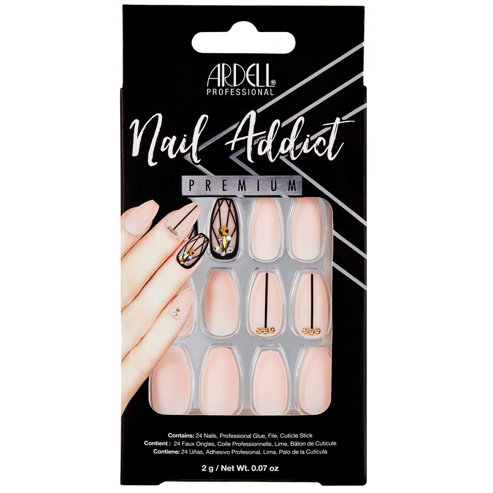 Ardell Nail Addict Artificial Nail Set Blush Geometric Crystals