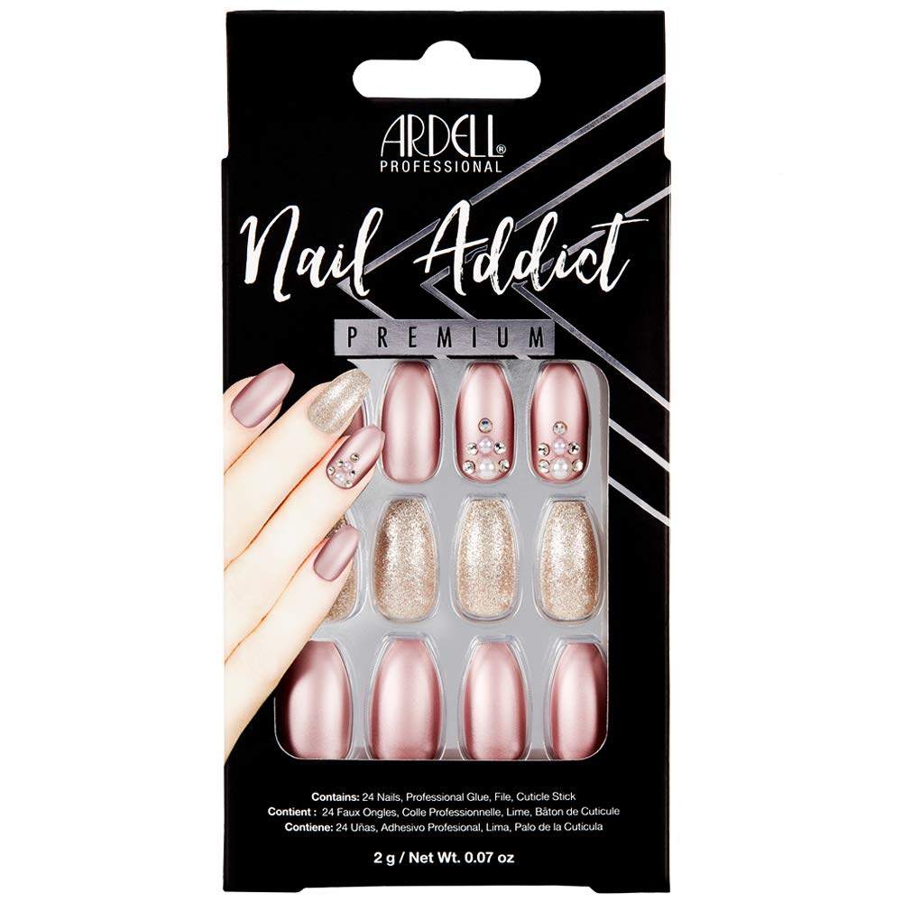Ardell Nail Addict Artificial Nail Set Metallic Lilac Pearl
