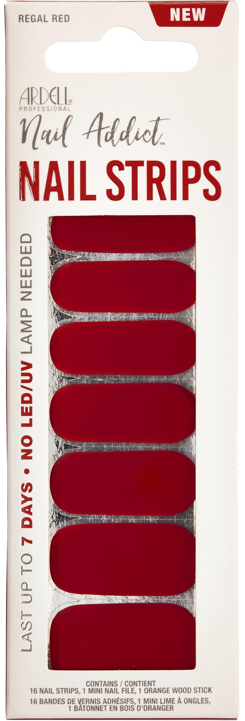 Ardell Nail Addict Nail Strips Regal Red Instant Manicure Strips Lasts Up To 7
