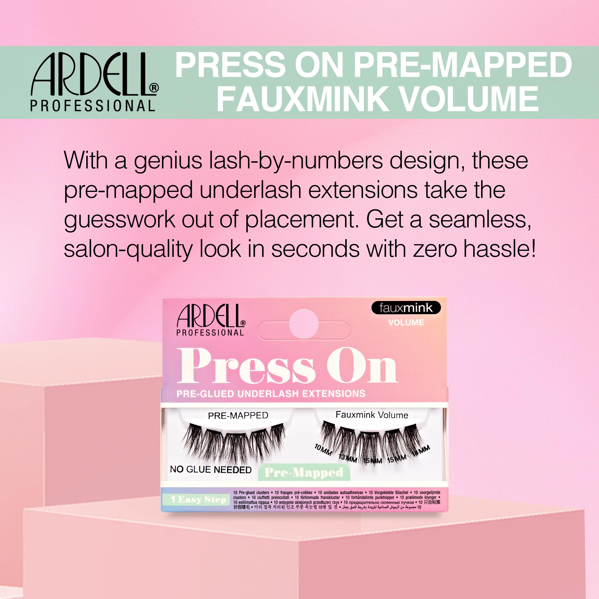 Ardell Press On Lashes Pre Mapped Diy Lash Clusters Fauxmink Volume Pre Glued - Thumbnail 3