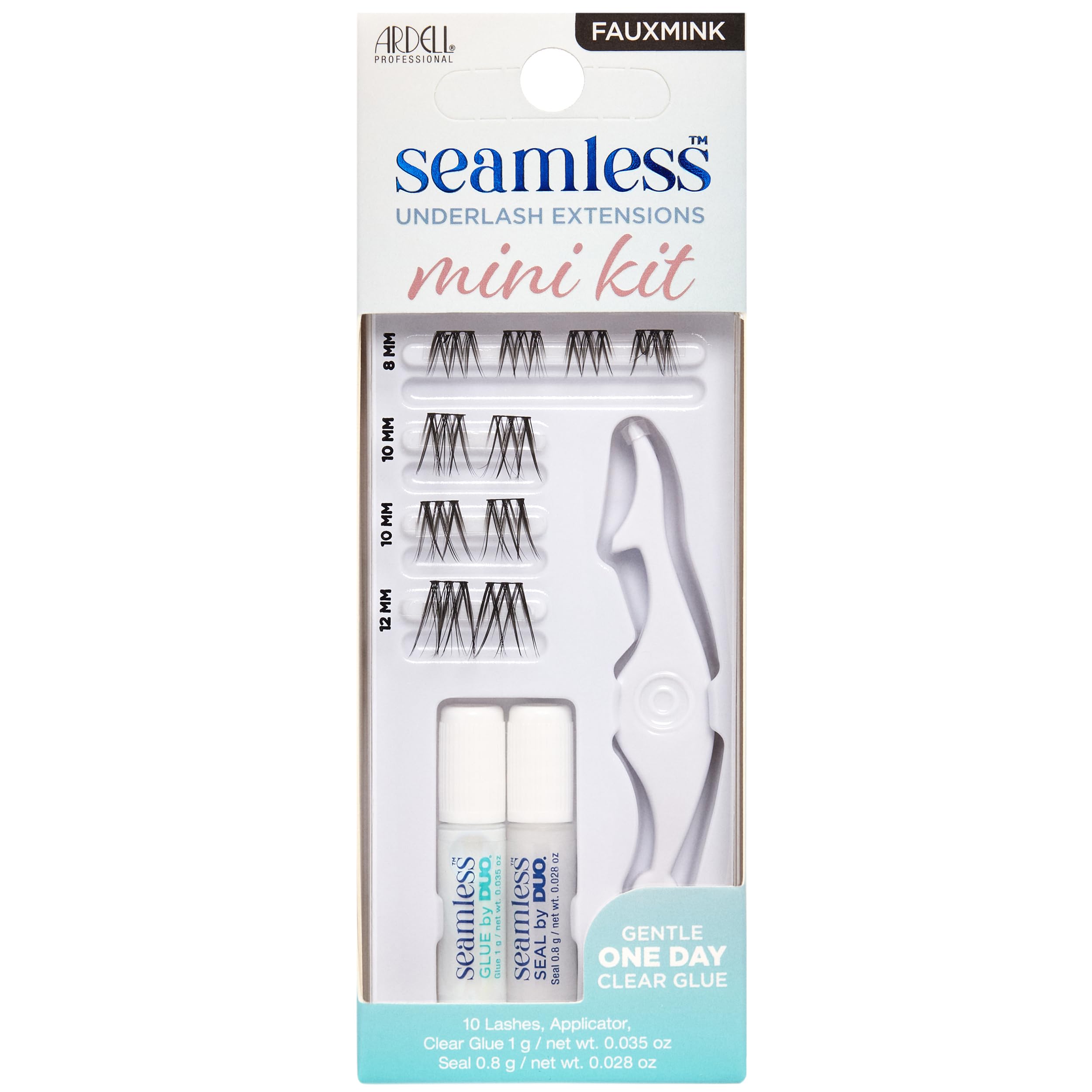 Ardell Seamless Underlash Extensions Fauxmink Mini Kit 10 Lashes 1 Day Clear
