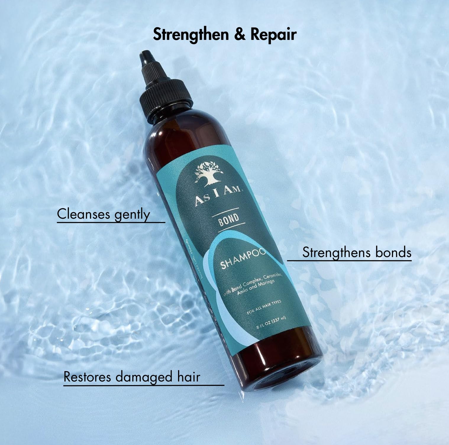 As I Am Bond Repair Shampoo With Moringa Amla Ceramides Hair Repair Treatment - Thumbnail 3