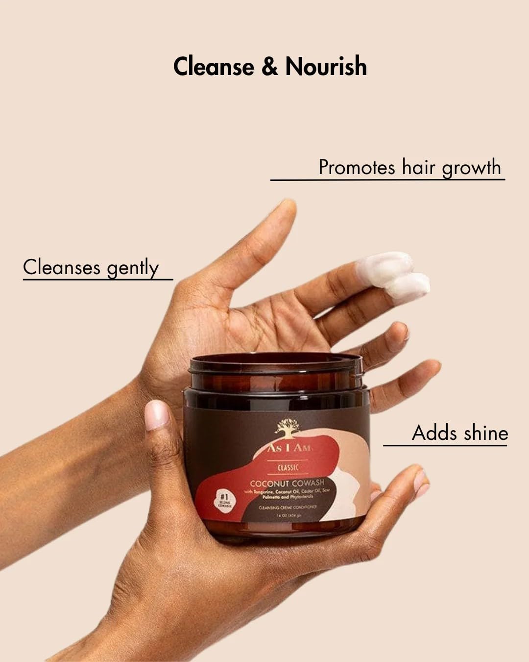 As I Am Coconut Cowash With Saw Palmetto Castor Oil Phytosterols Cleansing - Thumbnail 3