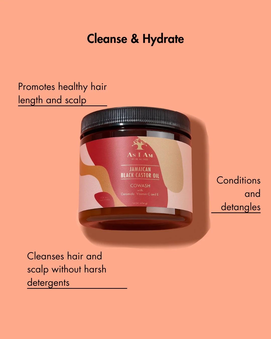 As I Am Jbco Jamaican Black Castor Co Wash 501656 - Thumbnail 3