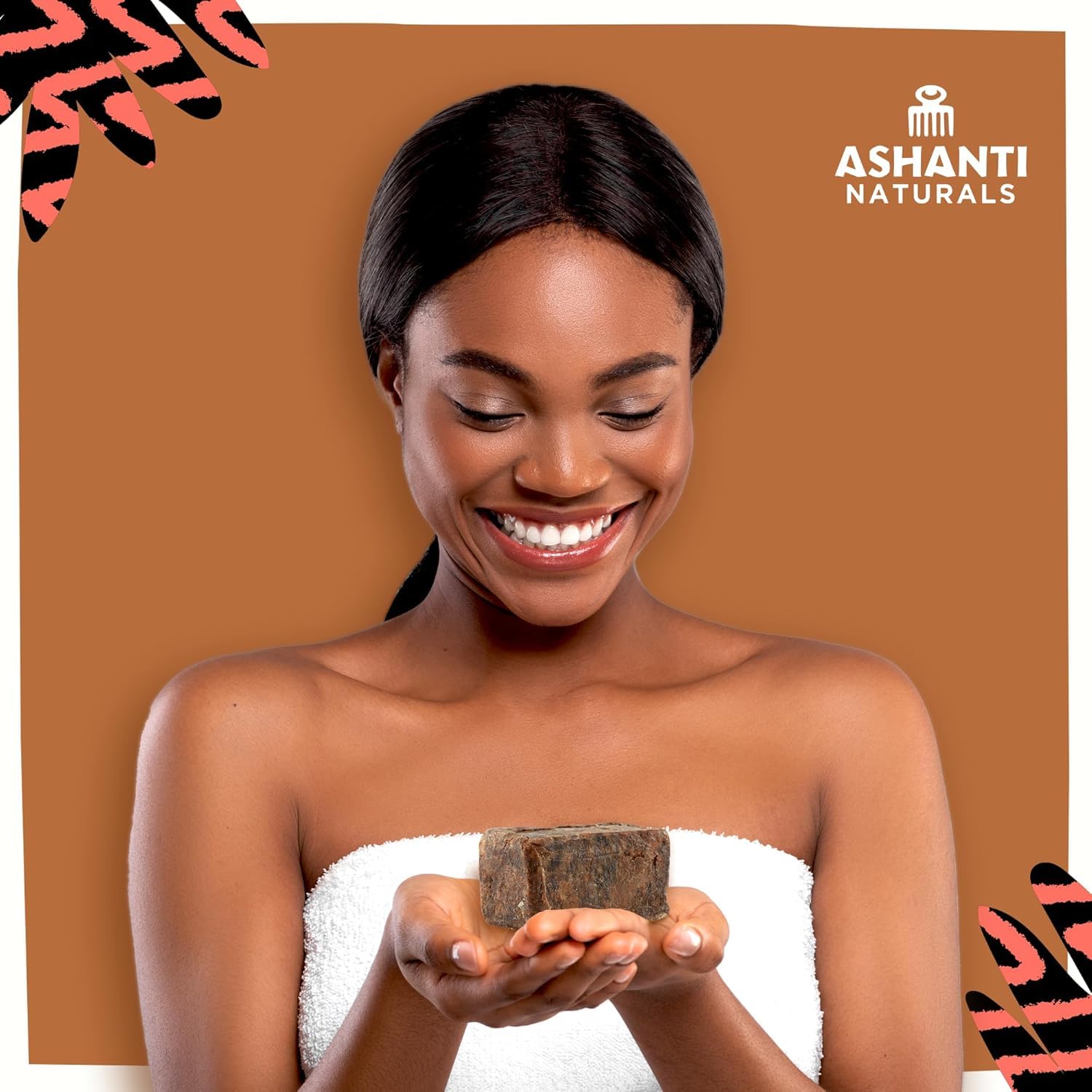 Ashanti Naturals African Black Soap Bar | Unscented Natural Black Soap With Raw - Thumbnail 2