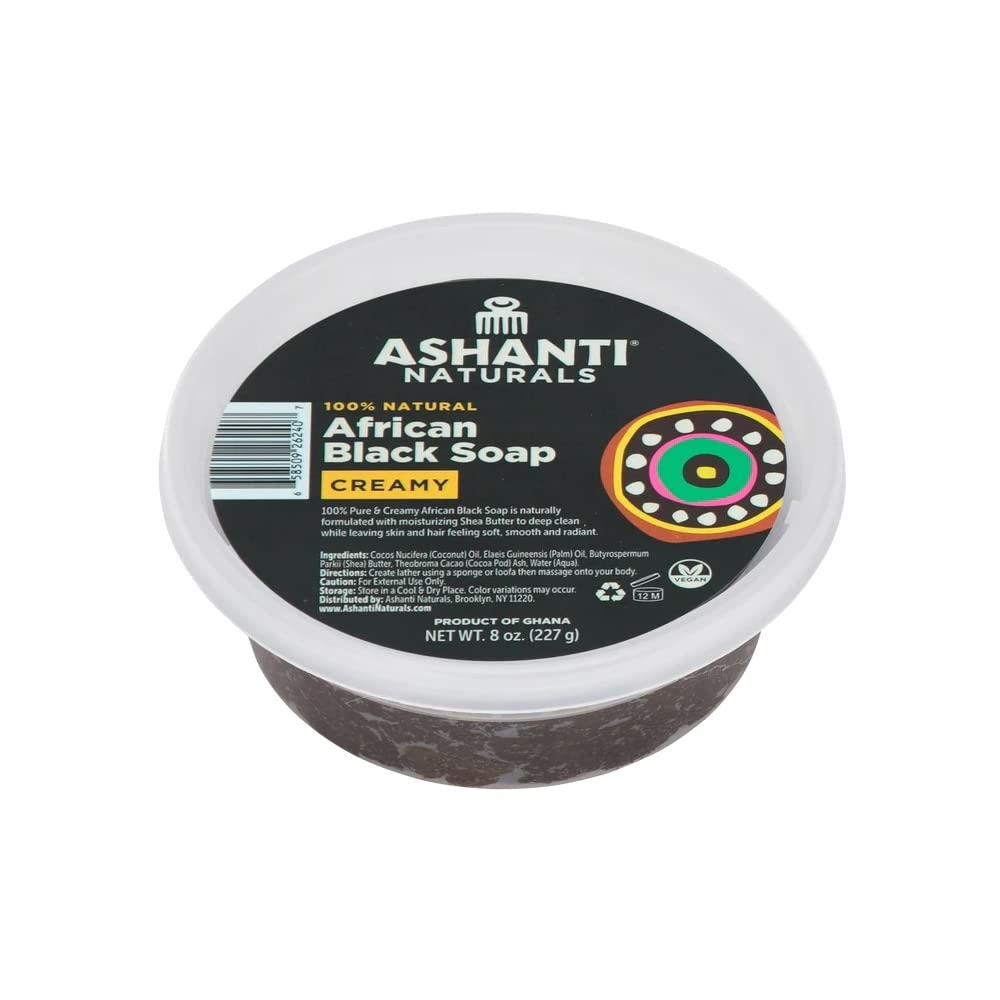 Ashanti Naturals 100% African Creamy Black Soap . 8 oz - Thumbnail 3