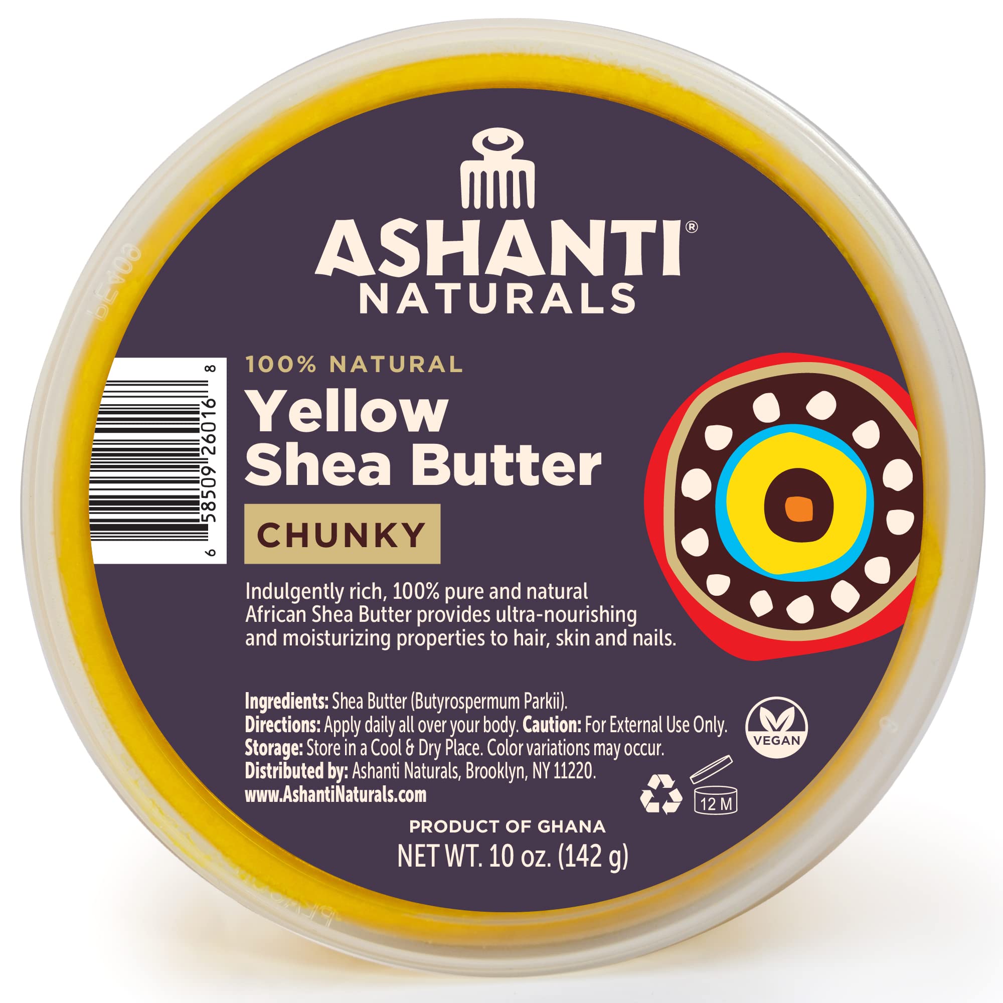 Ashanti Naturals Yellow Chunky Raw Shea Butter | Unrefined African Shea Butter