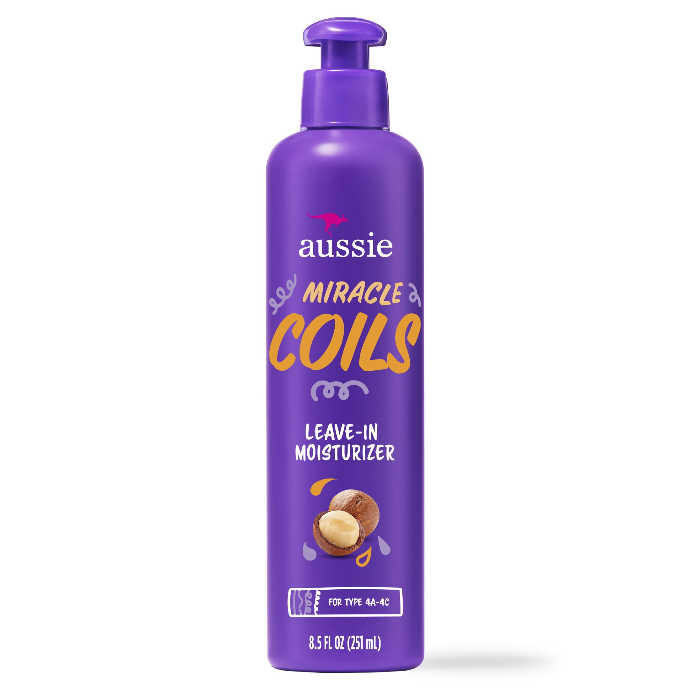 Aussie Miracle Coils Leave In Moisturizer With Macadamia Nut Oil Sulfate Free