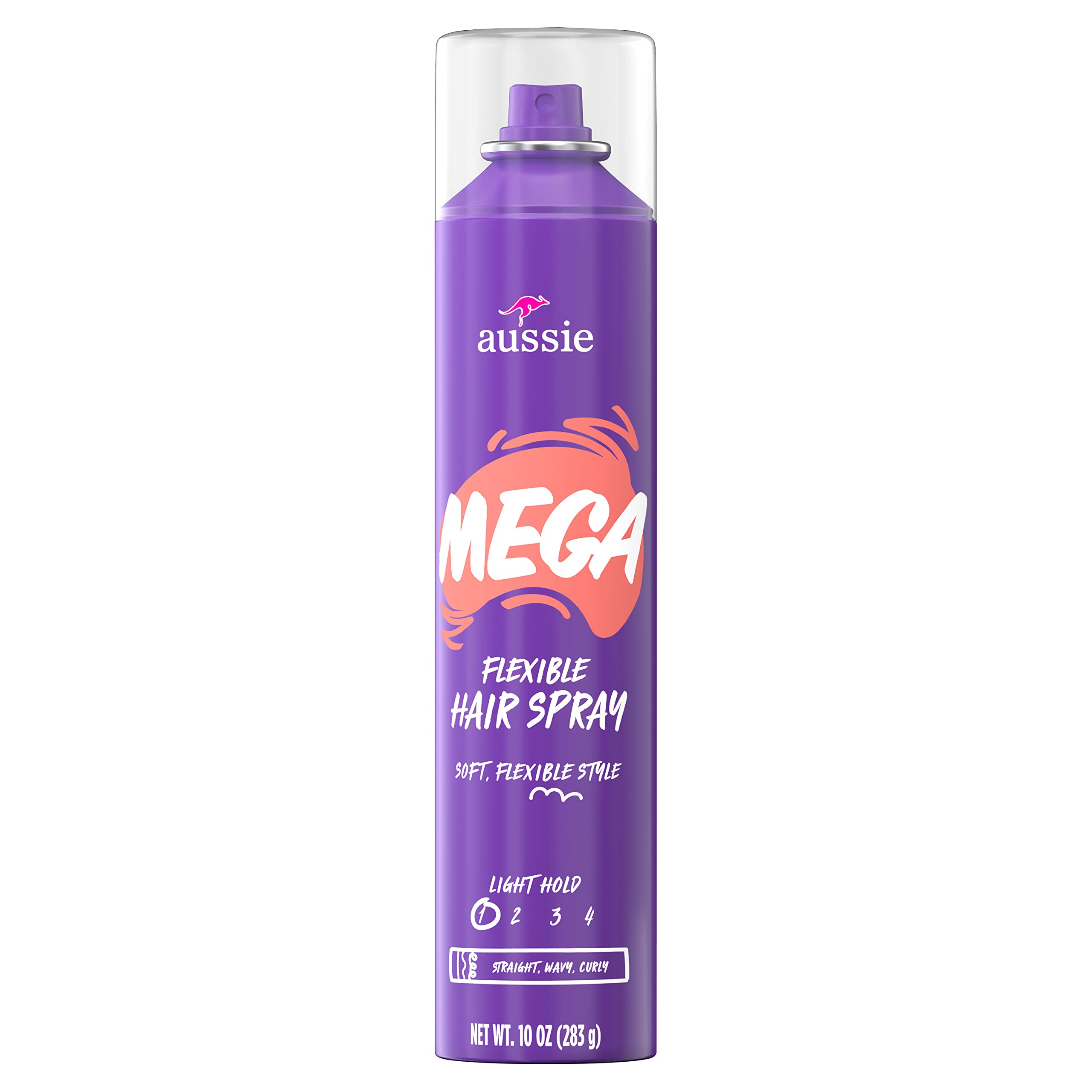 Aussie Mega Flexible Hair for Curly Hair Straight Hair and Wavy Hair 10 oz