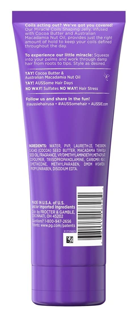 Aussie Miracle Coils Shaping Jelly Tube 6.8 oz - Thumbnail 2