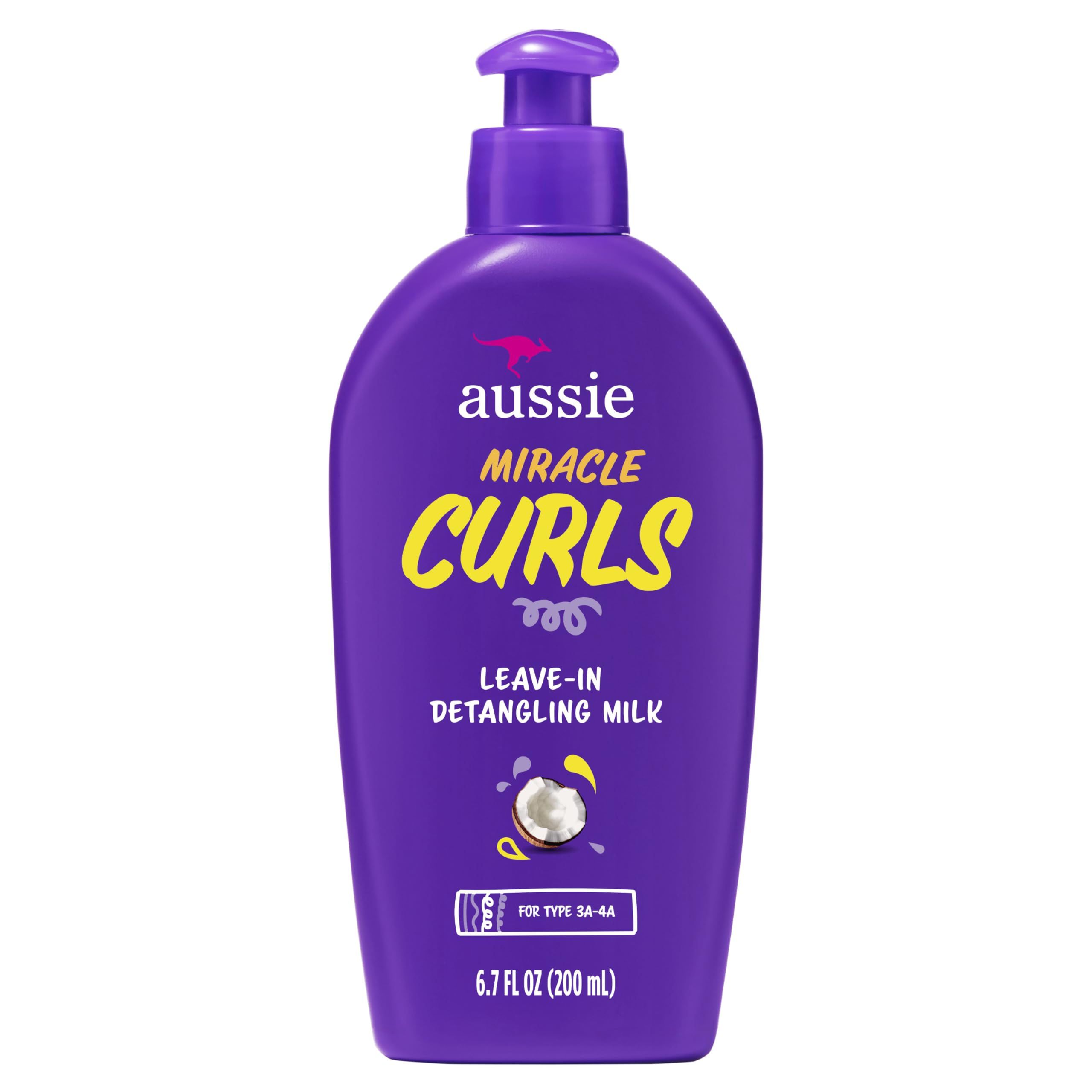 Aussie Miracle Curls With Coconut Oil Paraben Free Detangling Milk Treatment