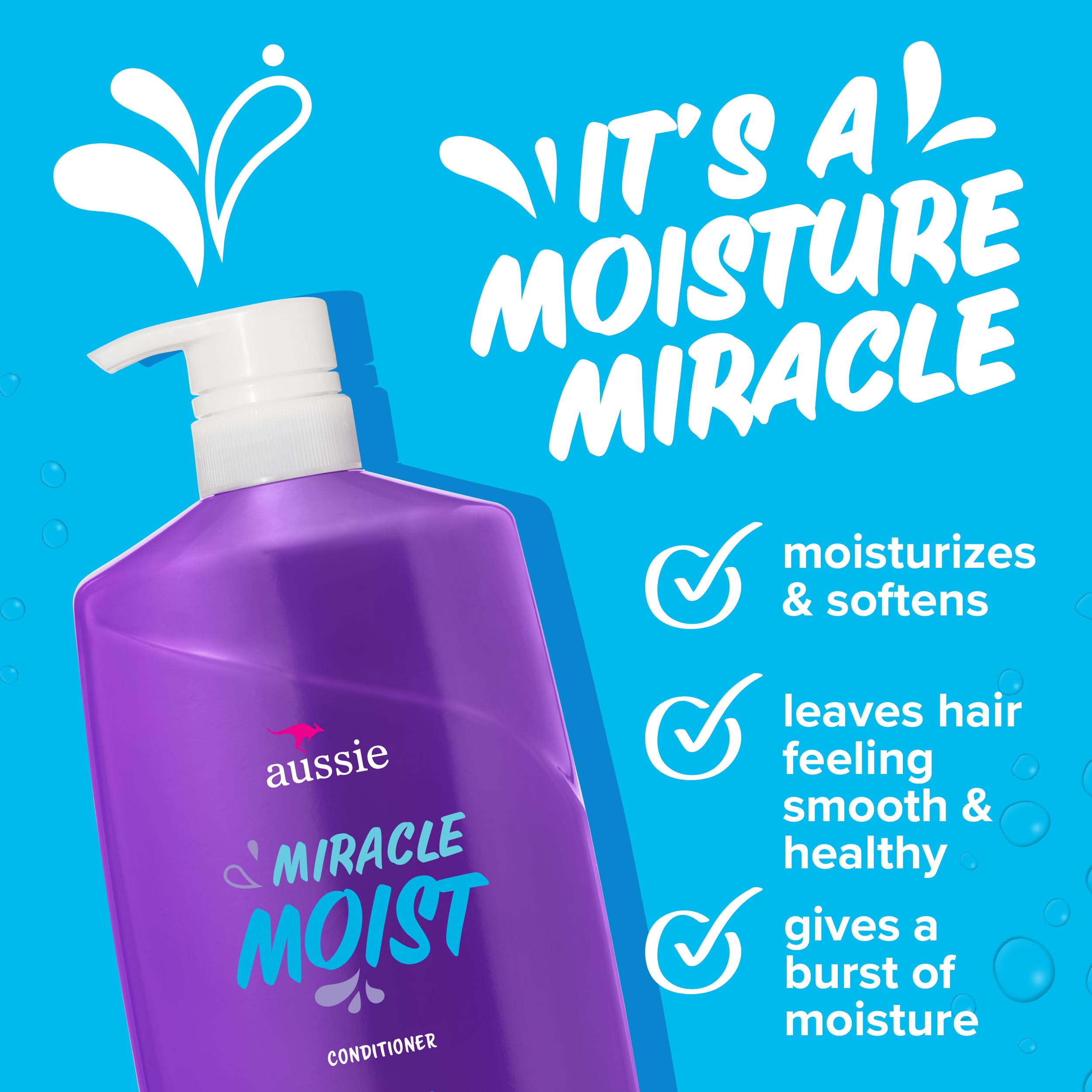 Aussie Miracle Moist With Avocado Jojoba Oil Paraben Free Conditioner 26.2 Fl Oz - Thumbnail 3