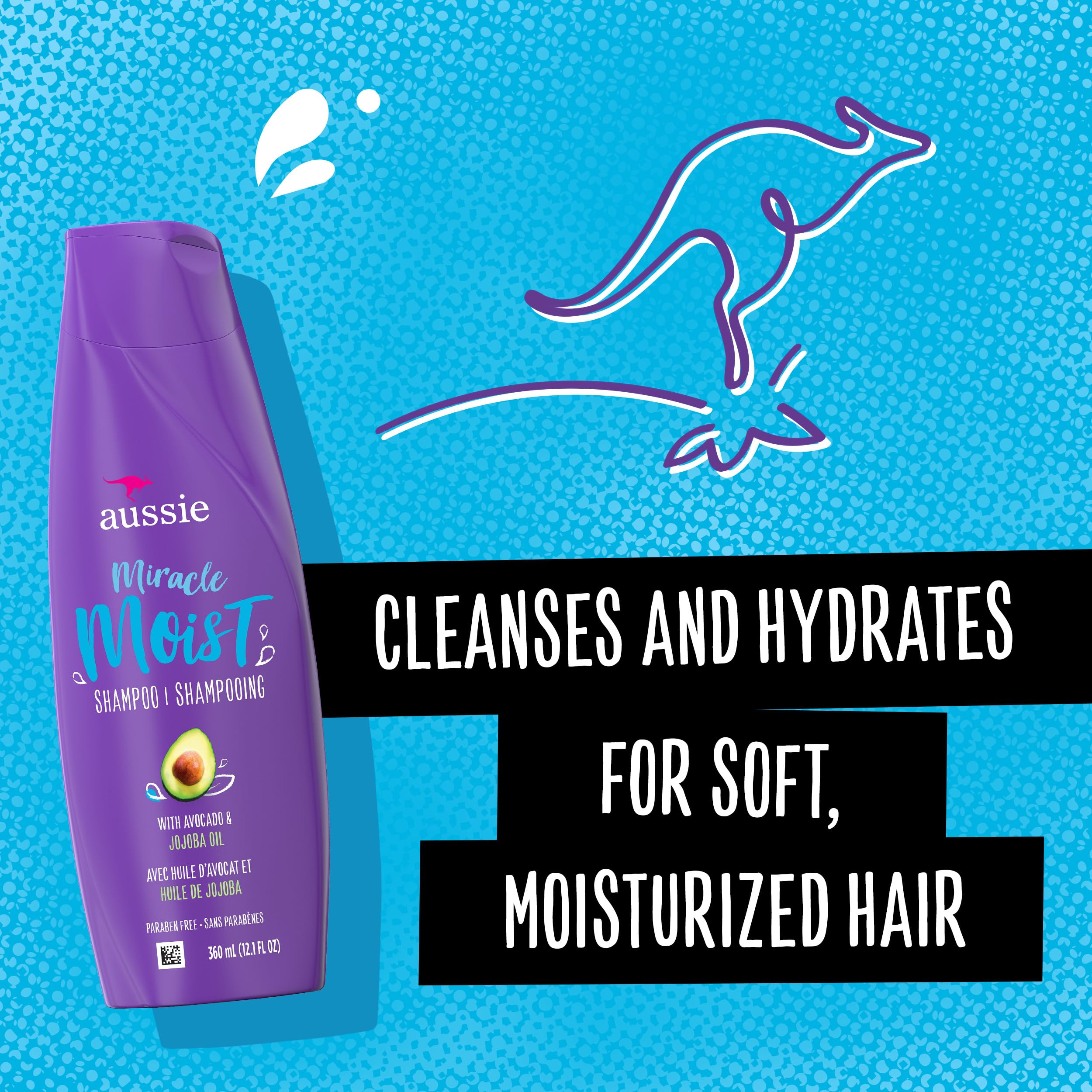 Aussie for Dry Hair Paraben Free Miracle Moist Shampoo W/avocado Jojoba 12.1 - Thumbnail 3