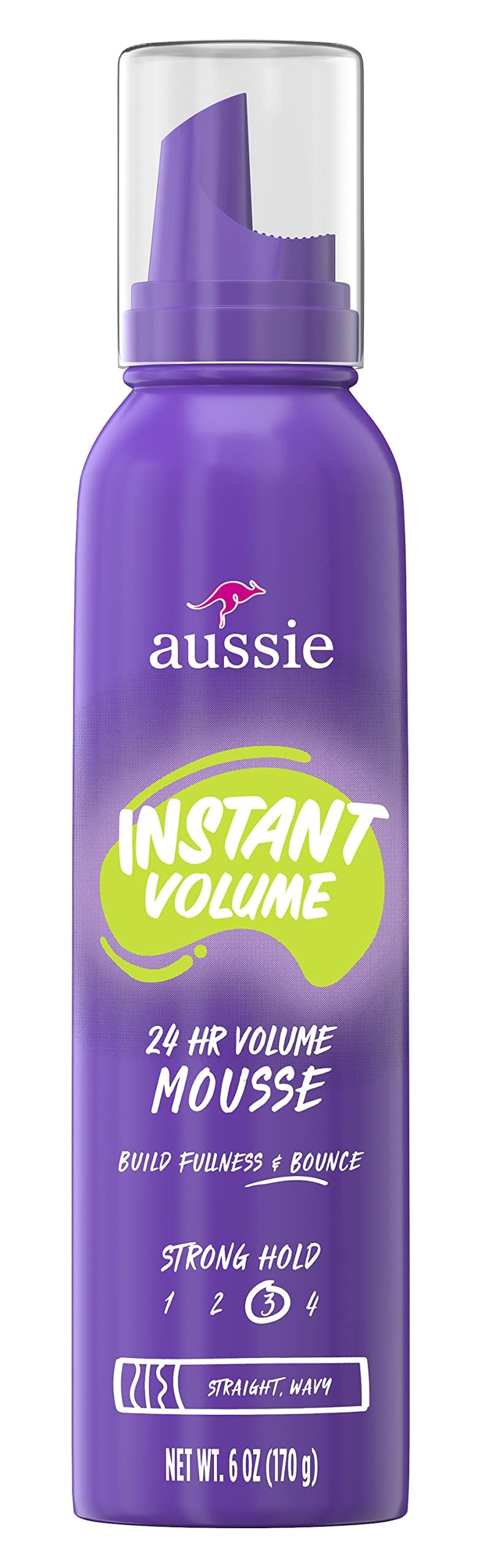 Aussie Instant Volume Mousse 24 Hour Strong Hold 6 oz