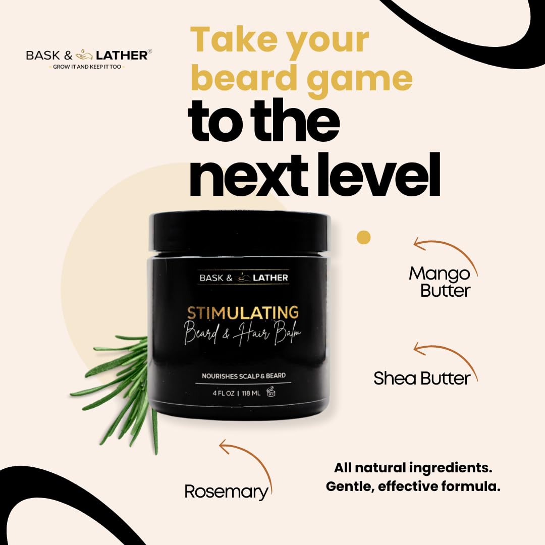 Bask Lather Stimulating Hair Beard Balm Leave In Conditioner With Essential - Thumbnail 2