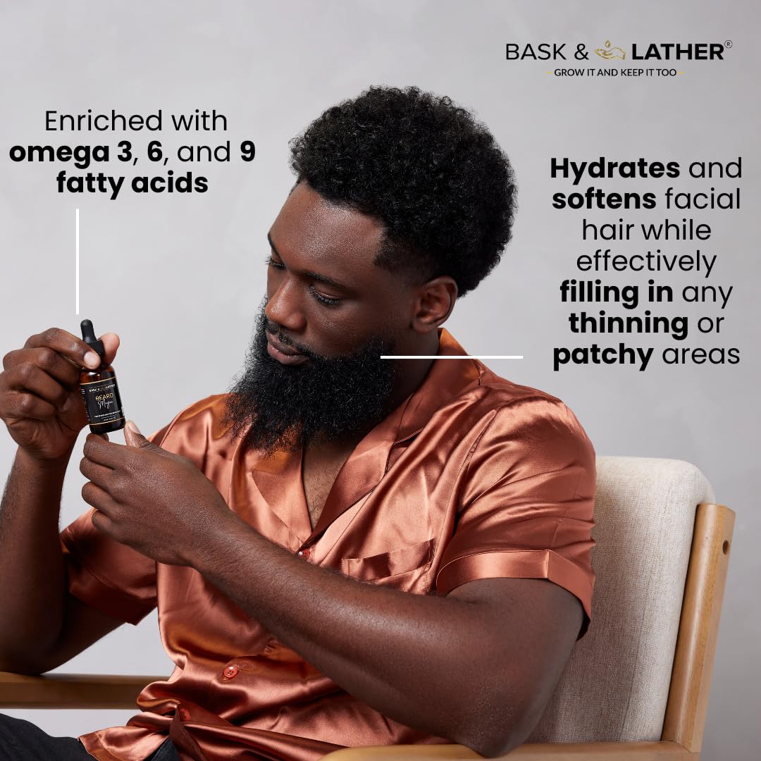 Bask Lather Beard Magic Growth Oil Helps Stimulate Hair Growth and Softness - Thumbnail 2
