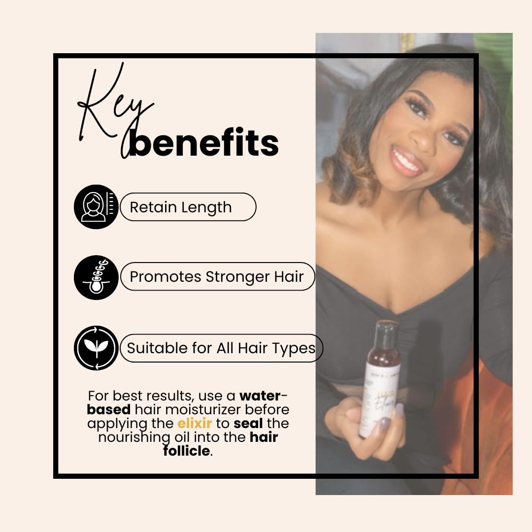 Bask Lather Elixir Hair Strengthening Oil Jamaican Black Castor Oil for Volume - Thumbnail 3