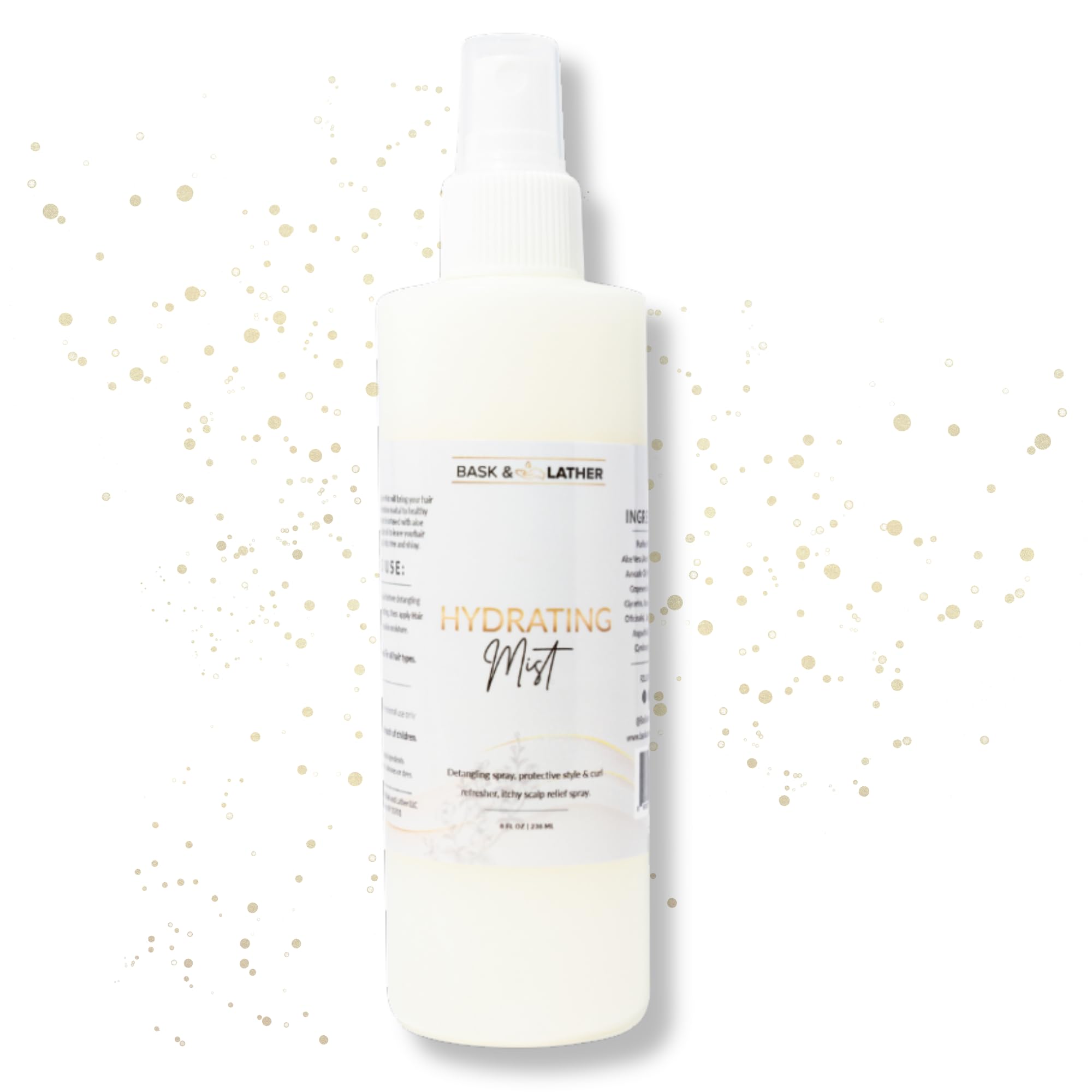 Bask Lather Hydrating Hair Mist Leave In Conditioner Itchy Scalp Relief