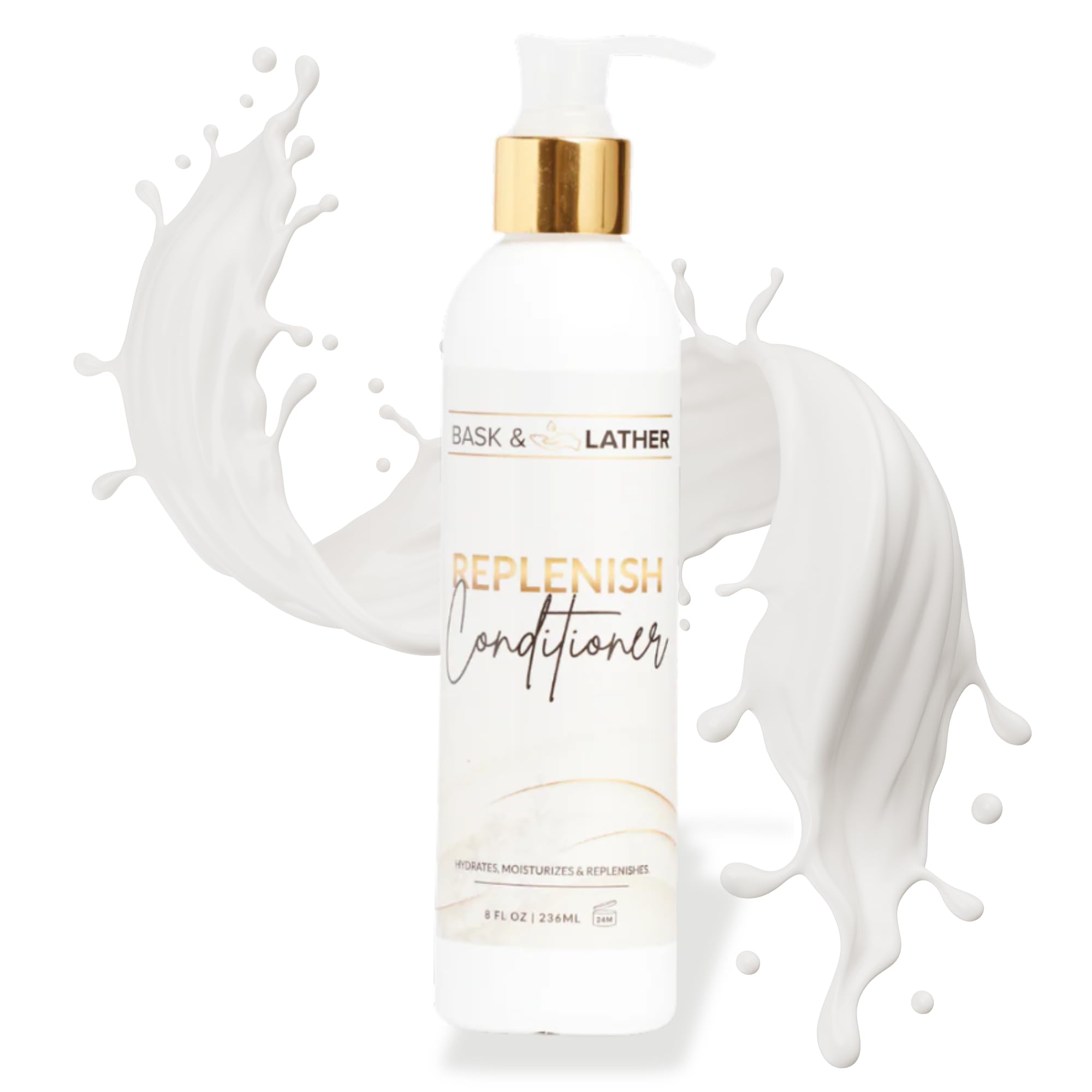 Bask Lather Replenish Conditioner Deep Hydrating Natural Formula for Elasticity