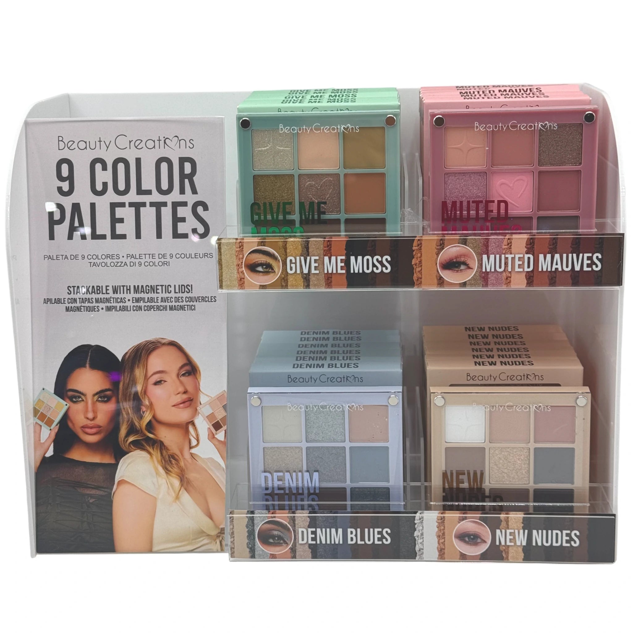 (24-pack) Beauty Creations 9 Color Magnet Shadow Palette + 4 Tester