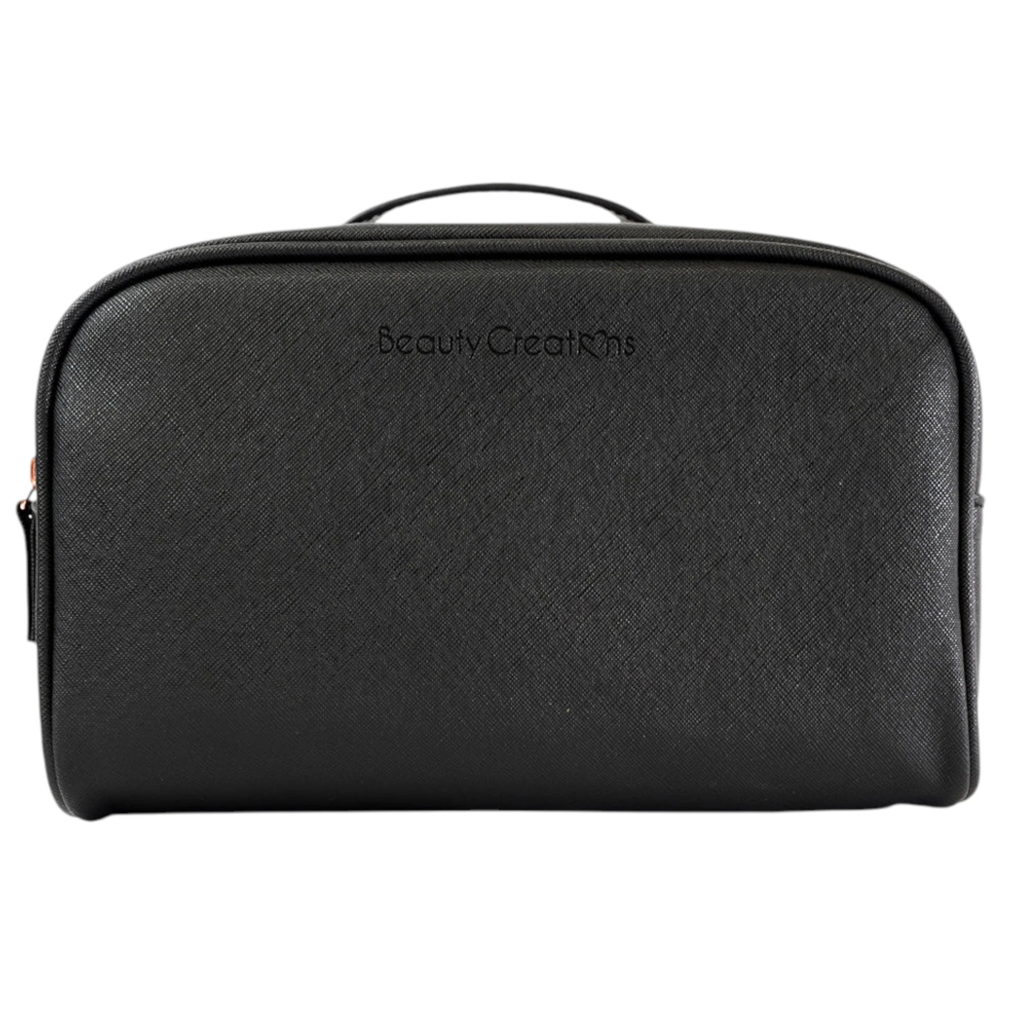 (4-pack) Beauty Creations Big Cosmetic Bag Double Zipper Black