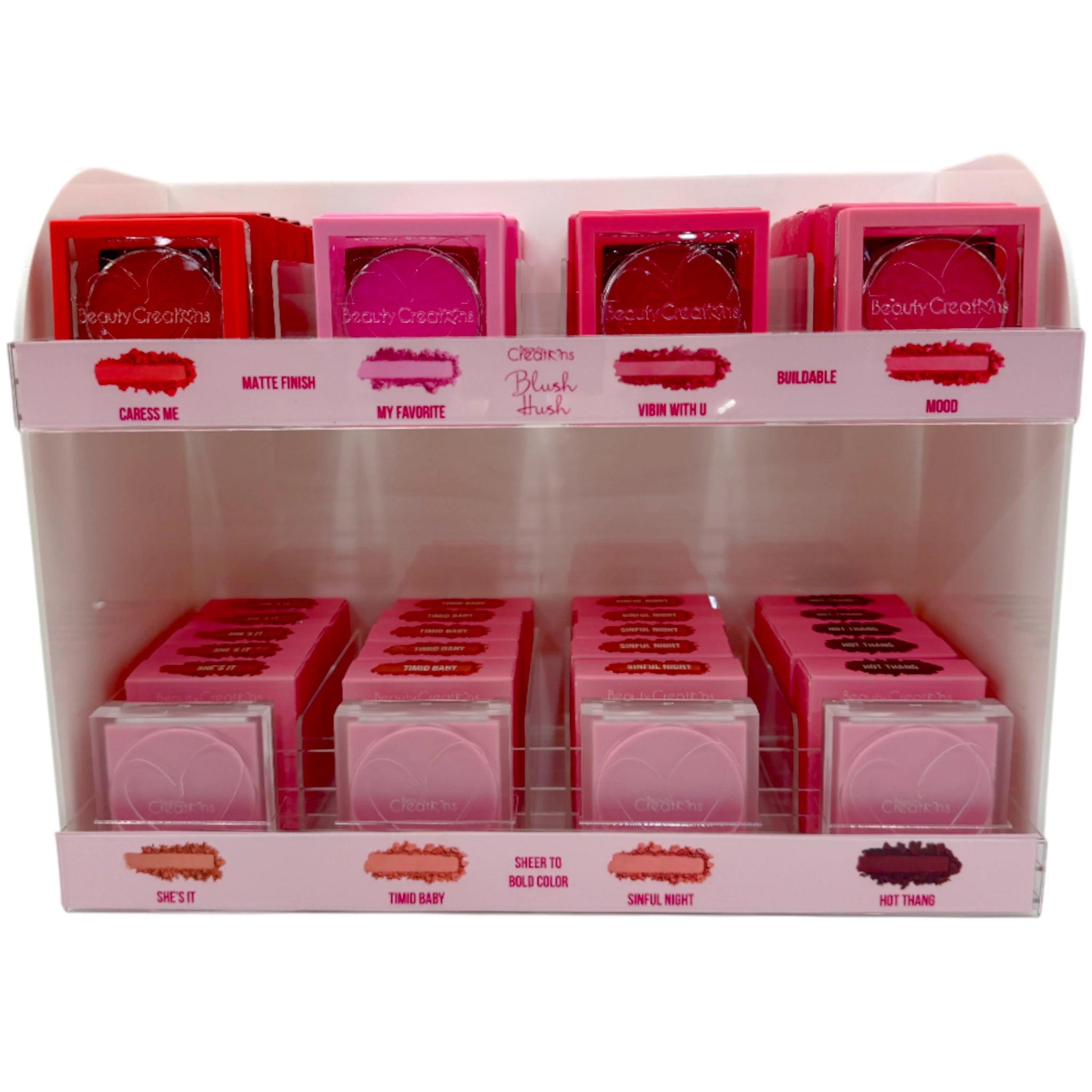 (48-pack) Beauty Creations Blush Hush + 8 Tester
