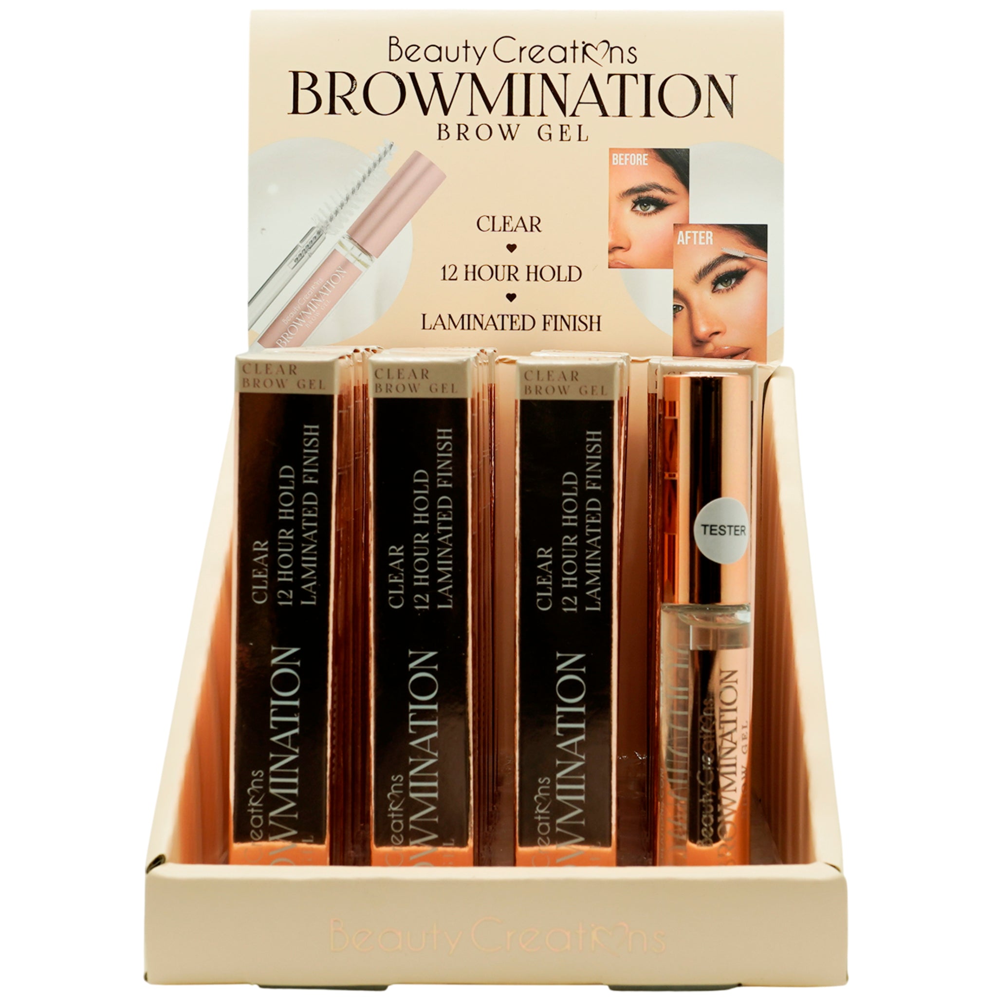 (23-pack) Beauty Creations Browmination Clear Brow Gel