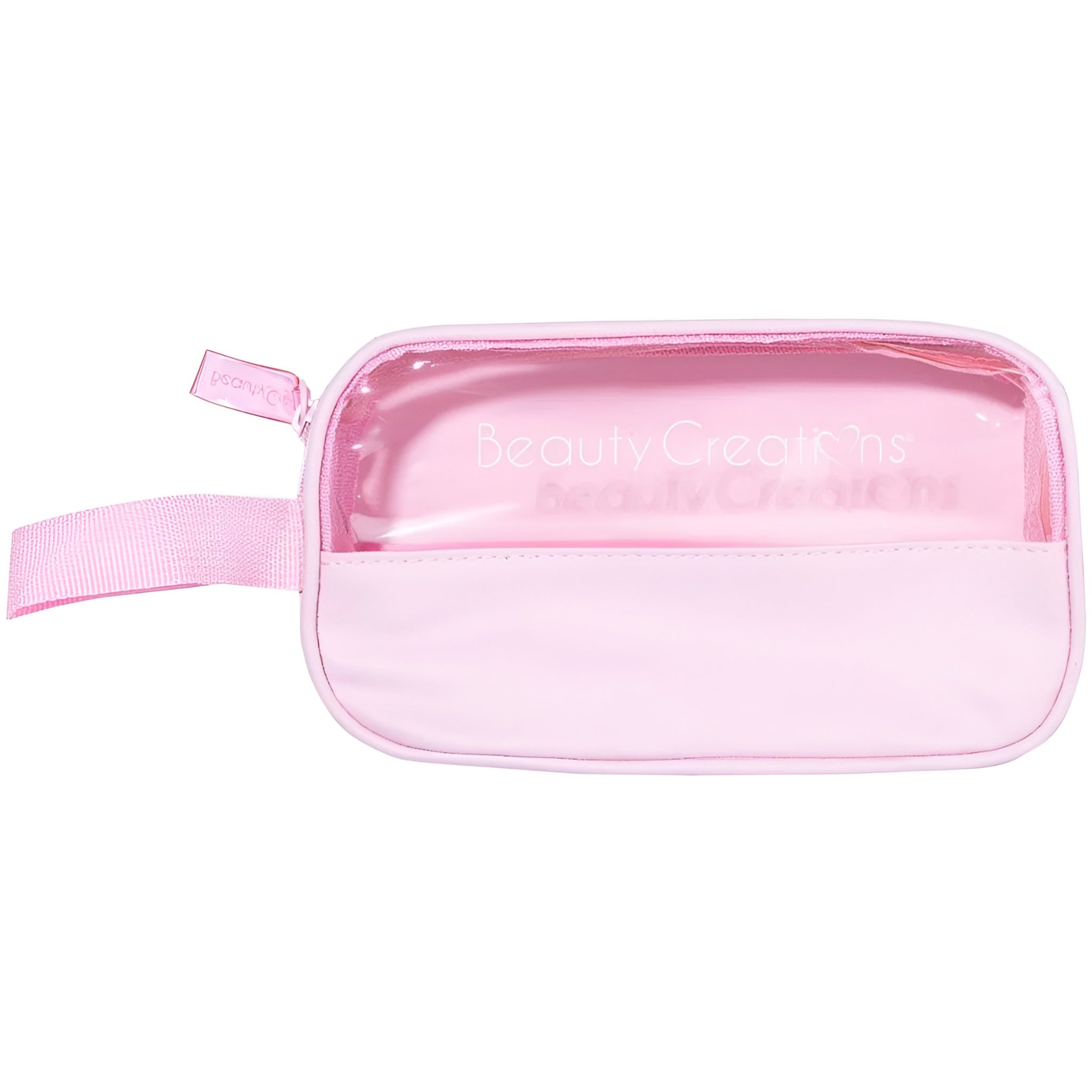 (5-pack) Beauty Creations Clear Pink Cosmetic Bag Small