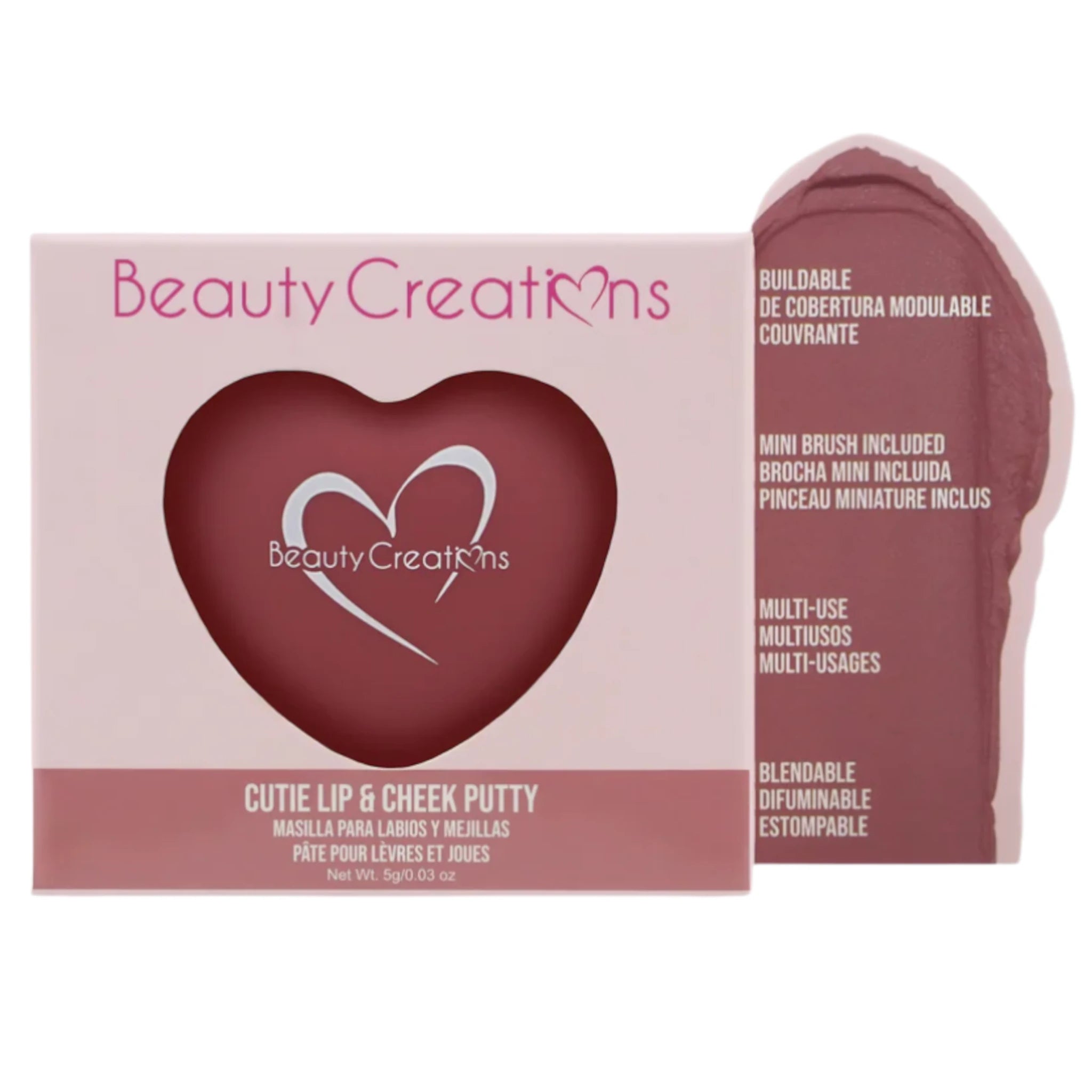 (6-pack) Beauty Creations Cutie Lip & Cheek Putty Deep Berry - Thumbnail 3