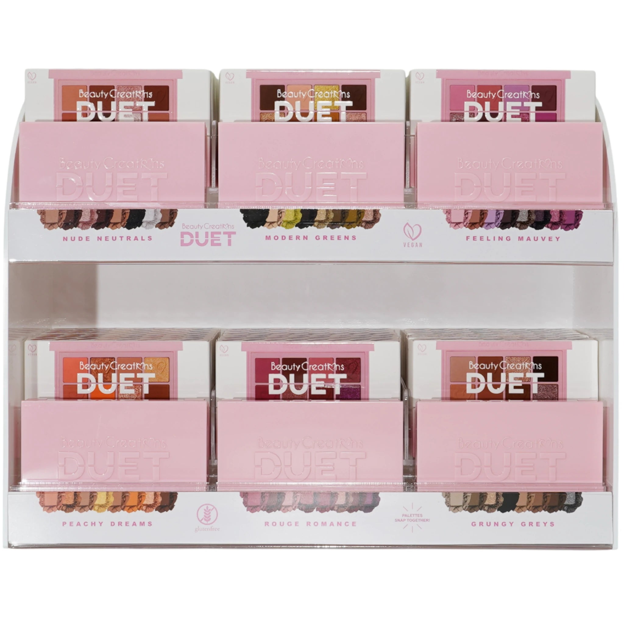 (36-pack) Beauty Creations Duet Shadow Palette + 6 Tester