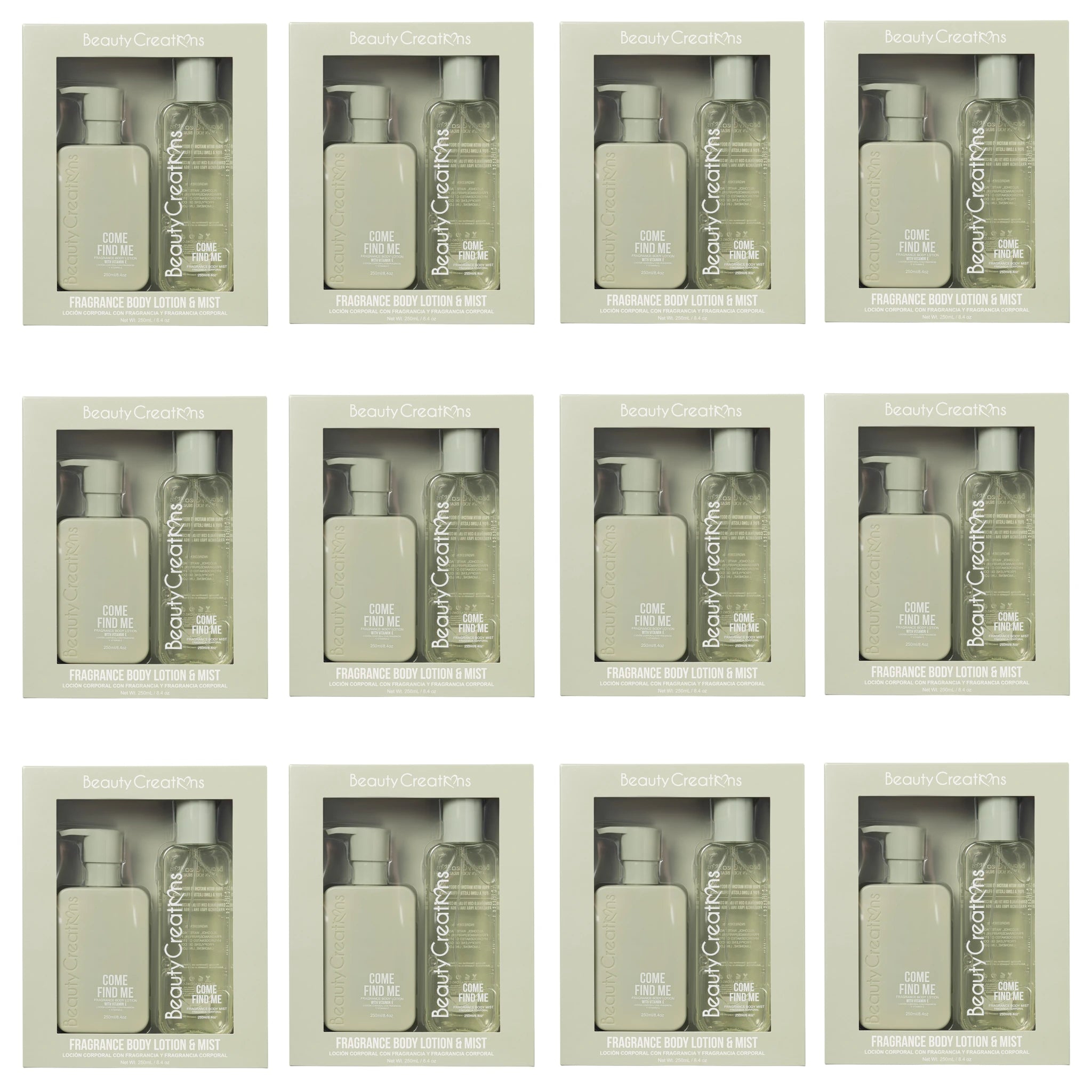(12-pack) Beauty Creations Fragance Body Lotion & Mist Come Find Me (Set)