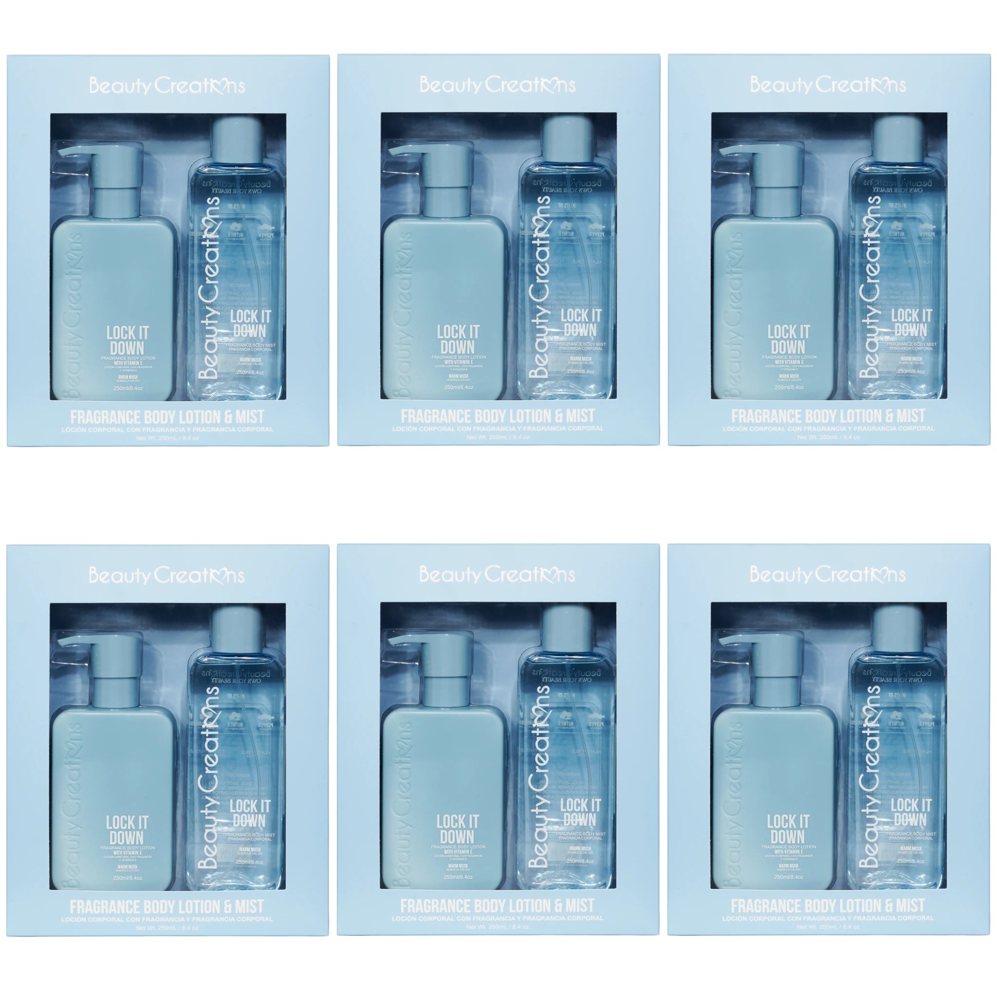 (12-pack) Beauty Creations Fragance Body Lotion & Mist Lock It Down (Set)