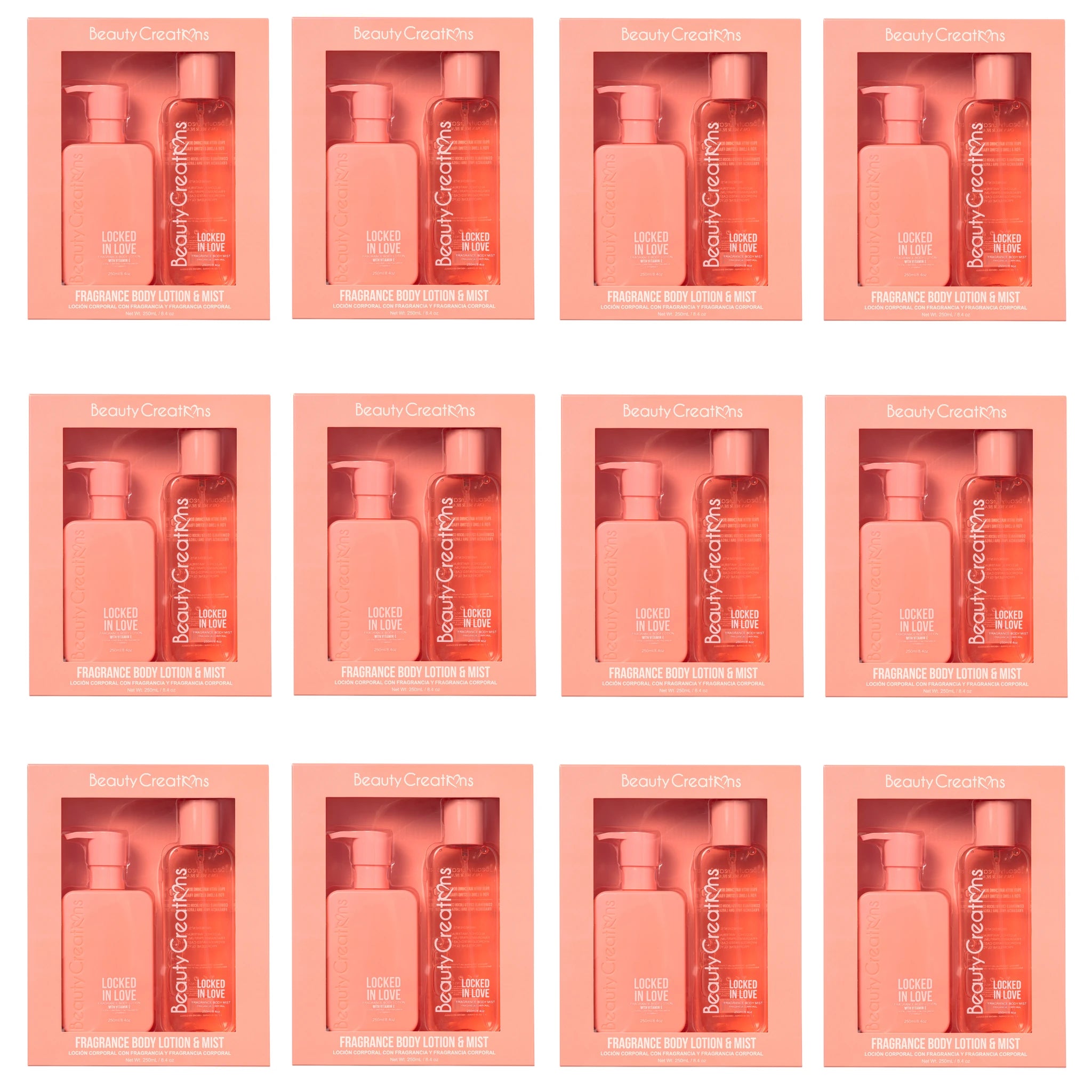 (12-pack) Beauty Creations Fragance Body Lotion & Mist Locked In Love (Set)