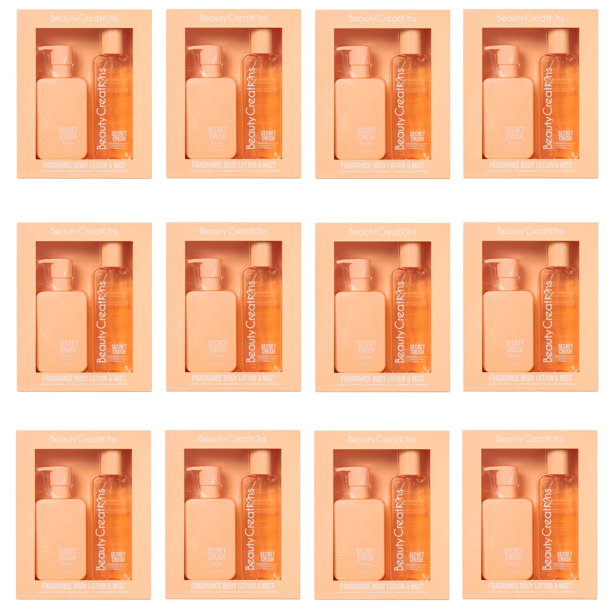 (12-pack) Beauty Creations Fragance Body Lotion & Mist Secret Crush (Set)