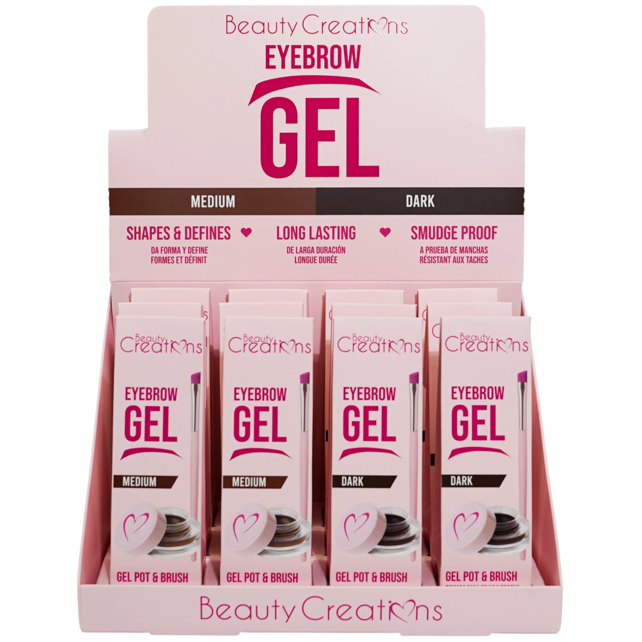 (12-pack) Beauty Creations Gel Eyebrow Long Lasting Waterproof