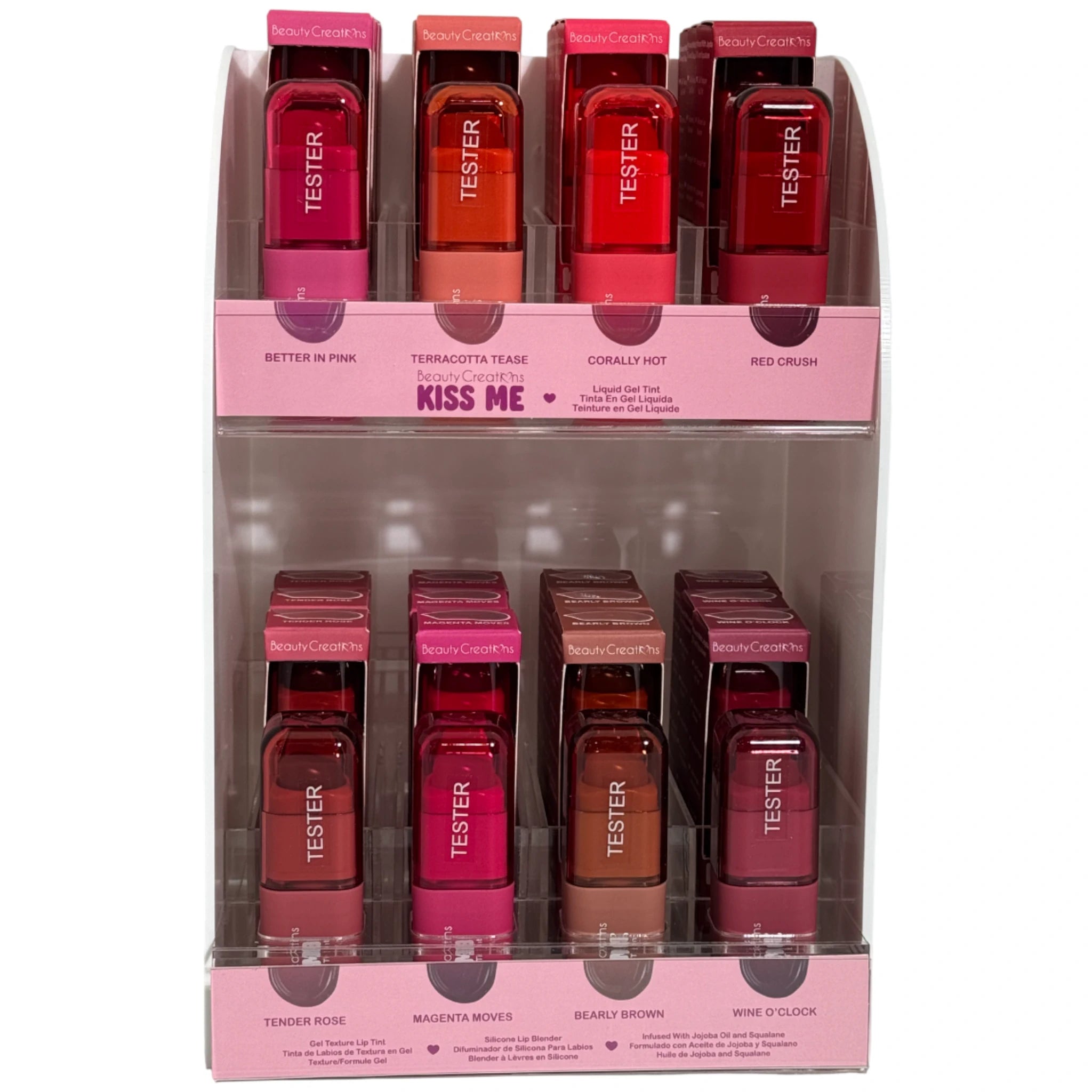 (48-pack) Beauty Creations Kiss Me Liquid Gel Tint + 8 Tester