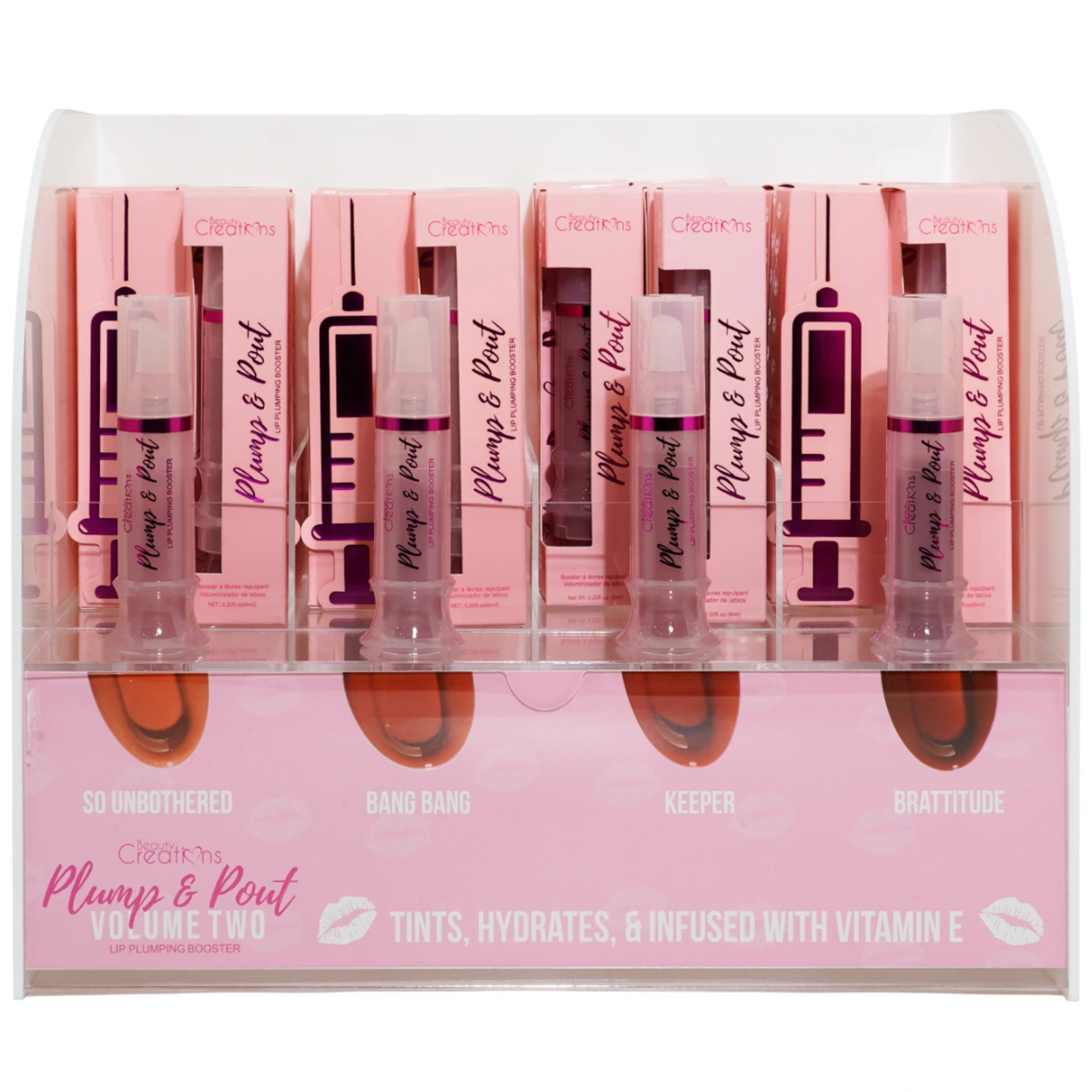 (24-pack) Beauty Creations Plump & Pout + 4 Tester