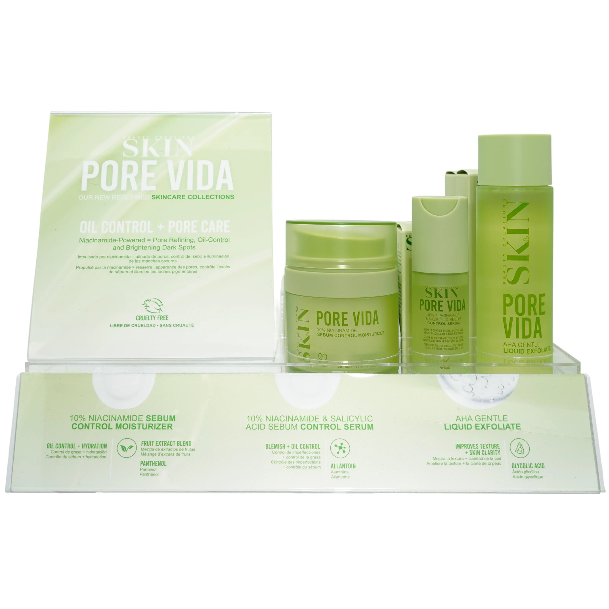 (18-pack) Beauty Creations - Skin Pore Vida 10% Niacinamide Sebum Control Moisturizer, Oil Control, 50 ml/1.6 fl oz