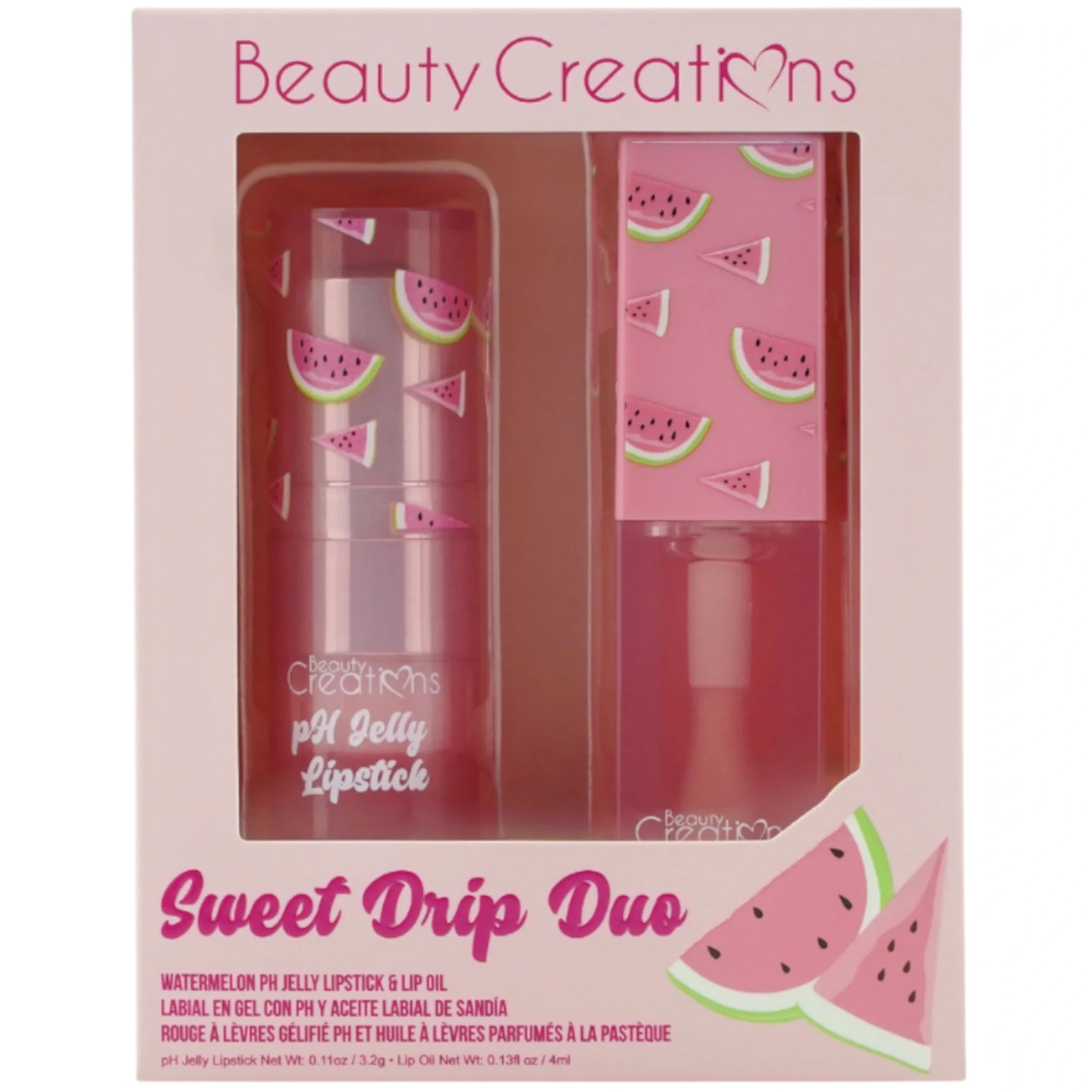 (6-pack) Beauty Creations Sweet Drip Duo Watermelon Ph Jelly Lipstick & Lip Oil - Thumbnail 3
