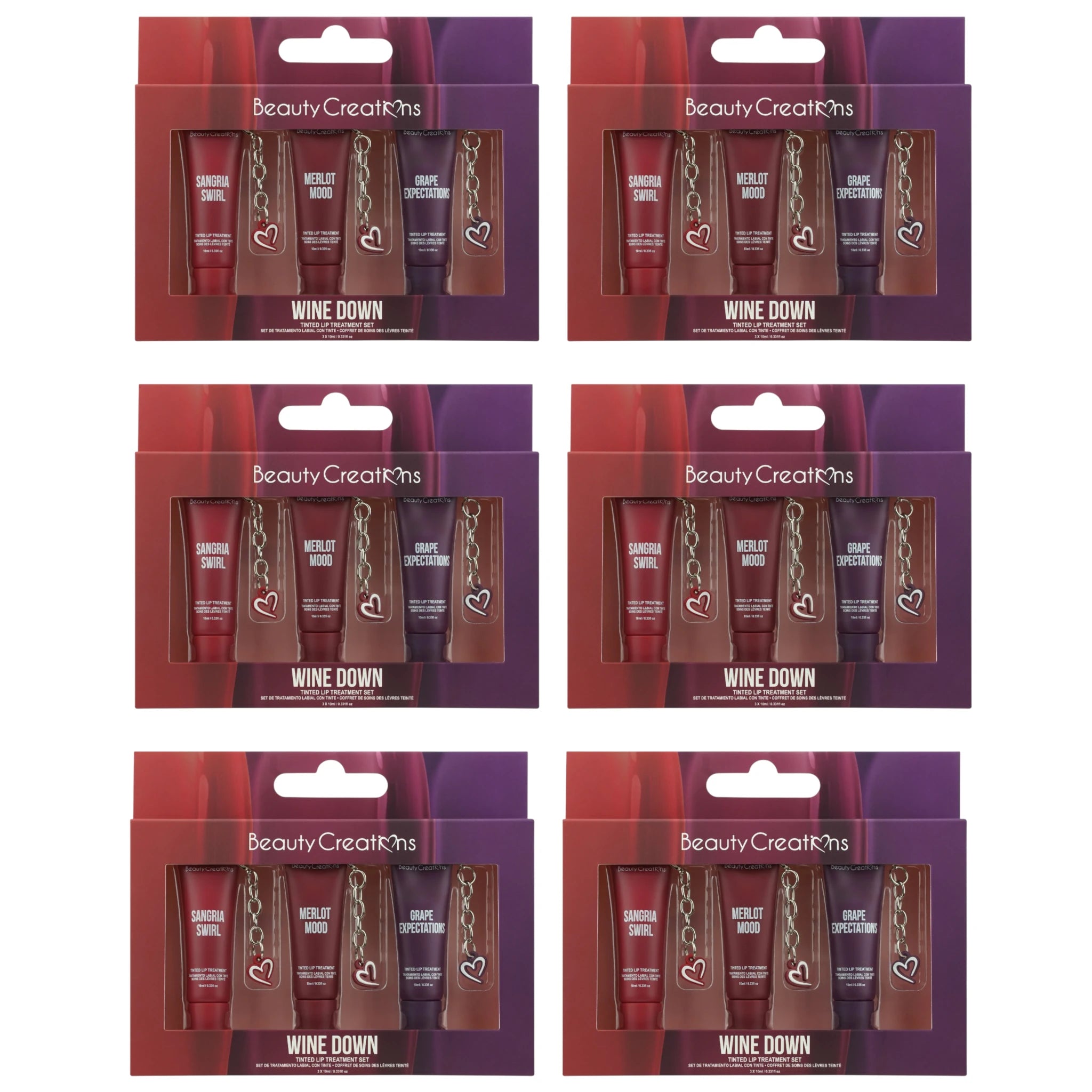 (6-pack) Beauty Creations Tinted Lip Treatment Wine Down (Set)