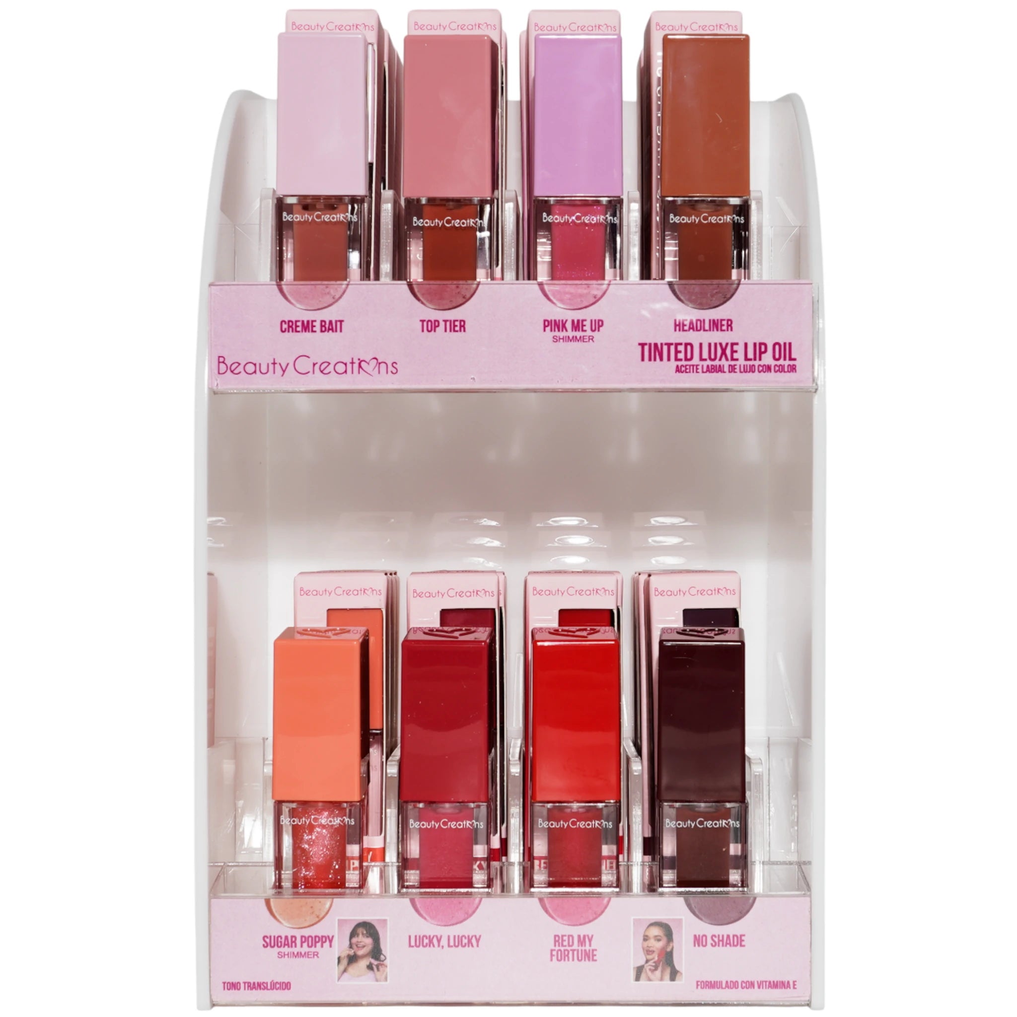 (48-pack) Beauty Creations Tinted Luxe Lip Oils + 8 Tester - Thumbnail 2