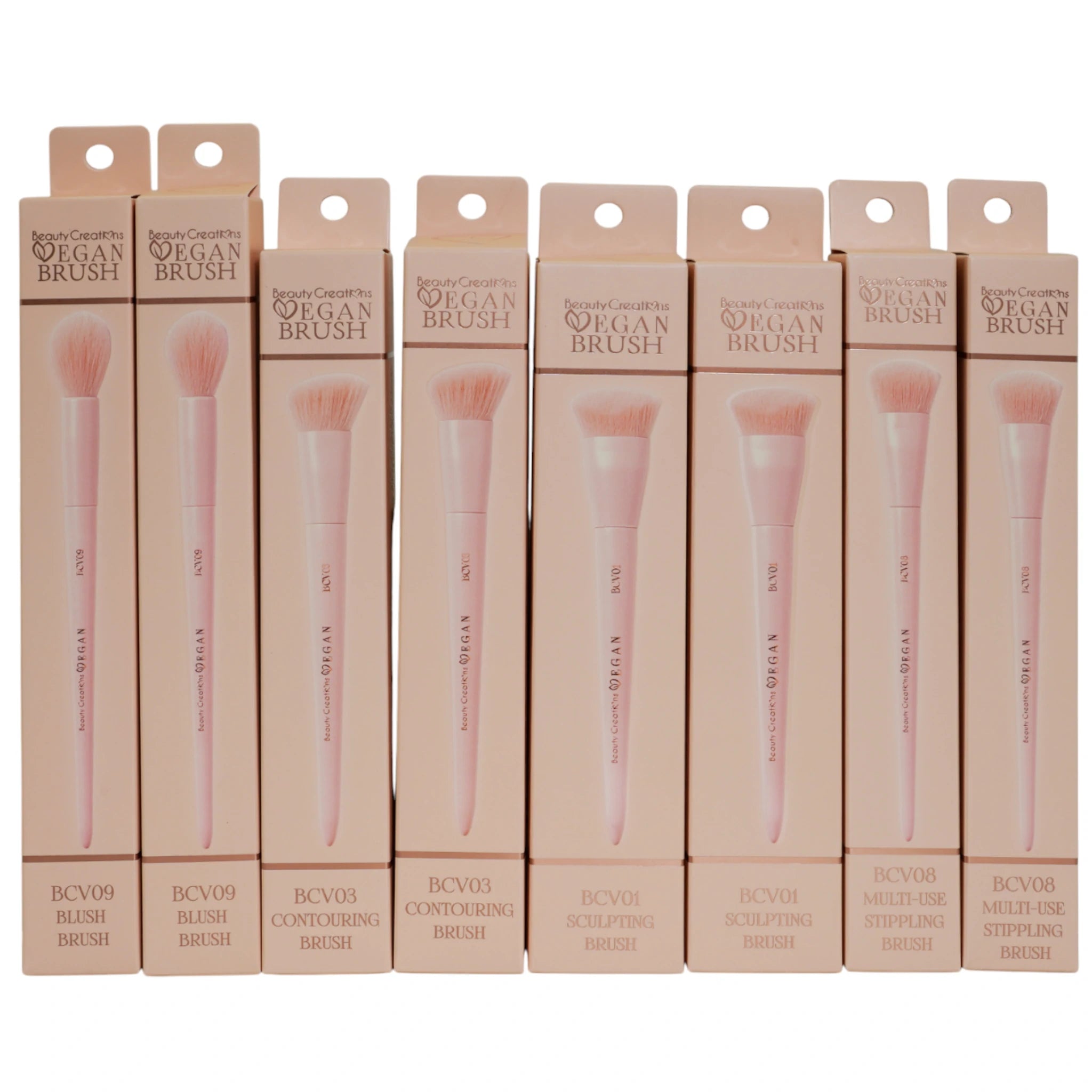 (8-pack) Beauty Creations Vegan Brush Assorted - Thumbnail 2