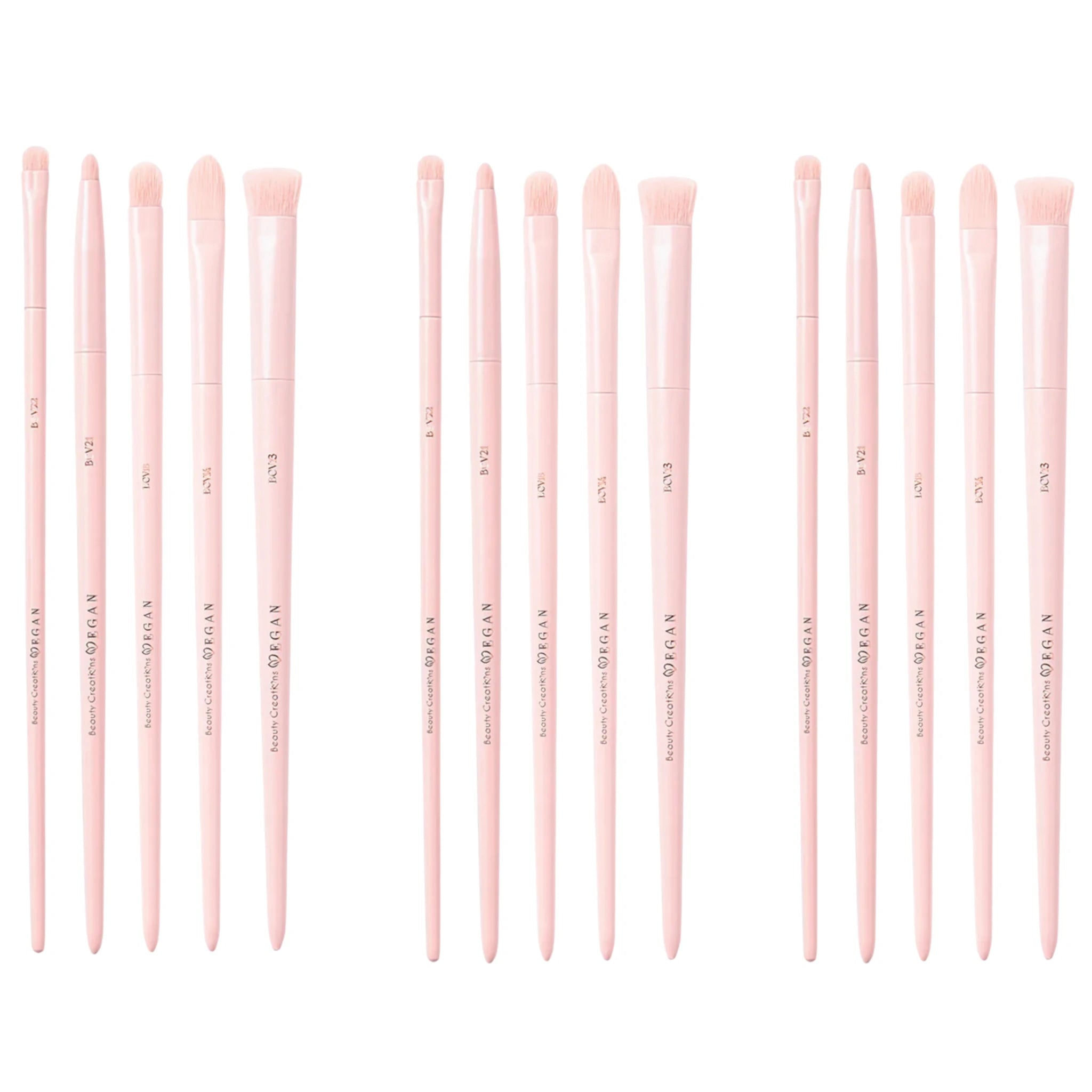 (15-pack) Beauty Creations Vegan Brush Small Assorted