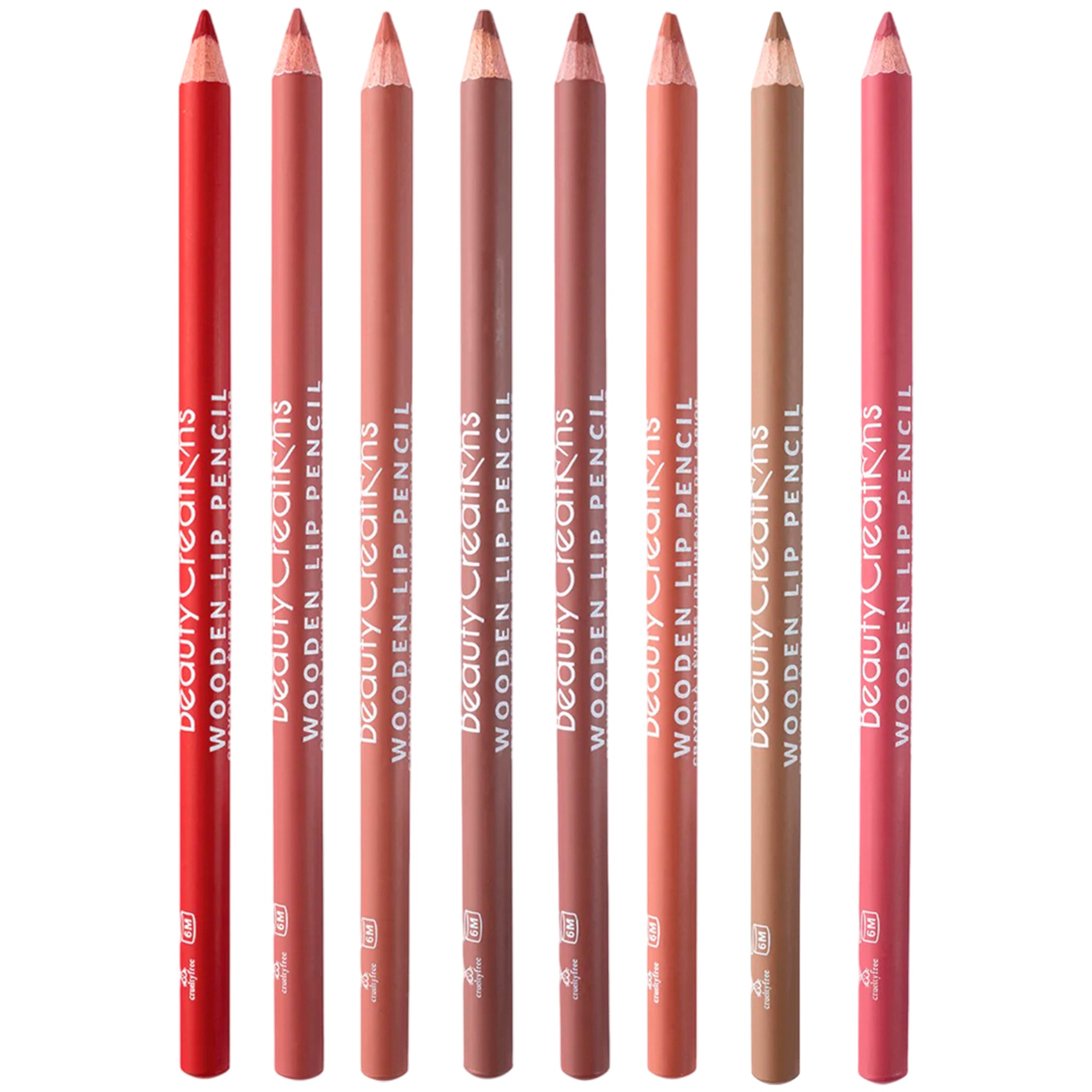 (20-pack) Beauty Creations Wooden Lip Pencil + 16 Tester
